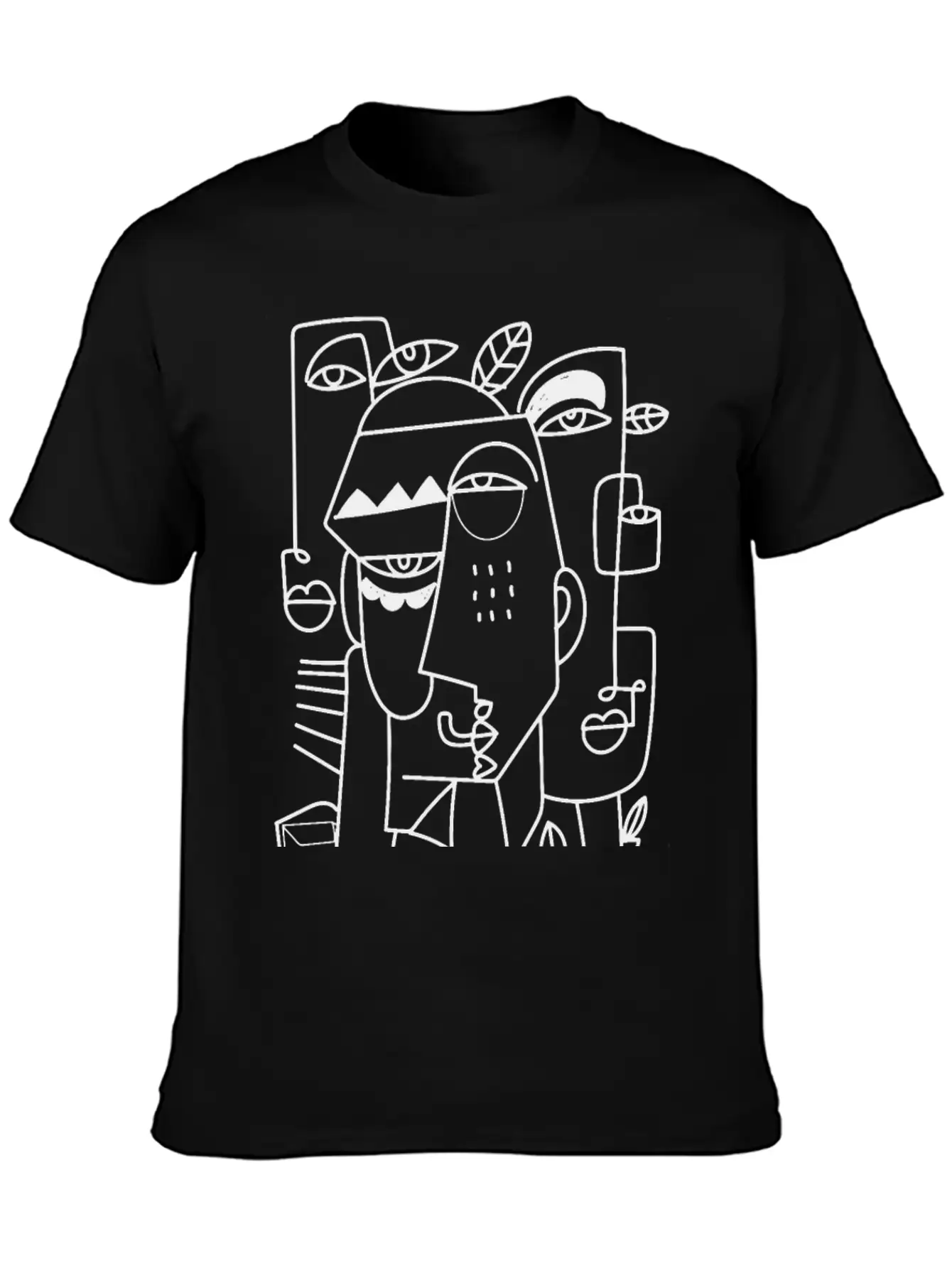 Cubism Faces T-Shirt-01 Casual Graphic T-Shirt – Simple And Comfortable Daily Wear
