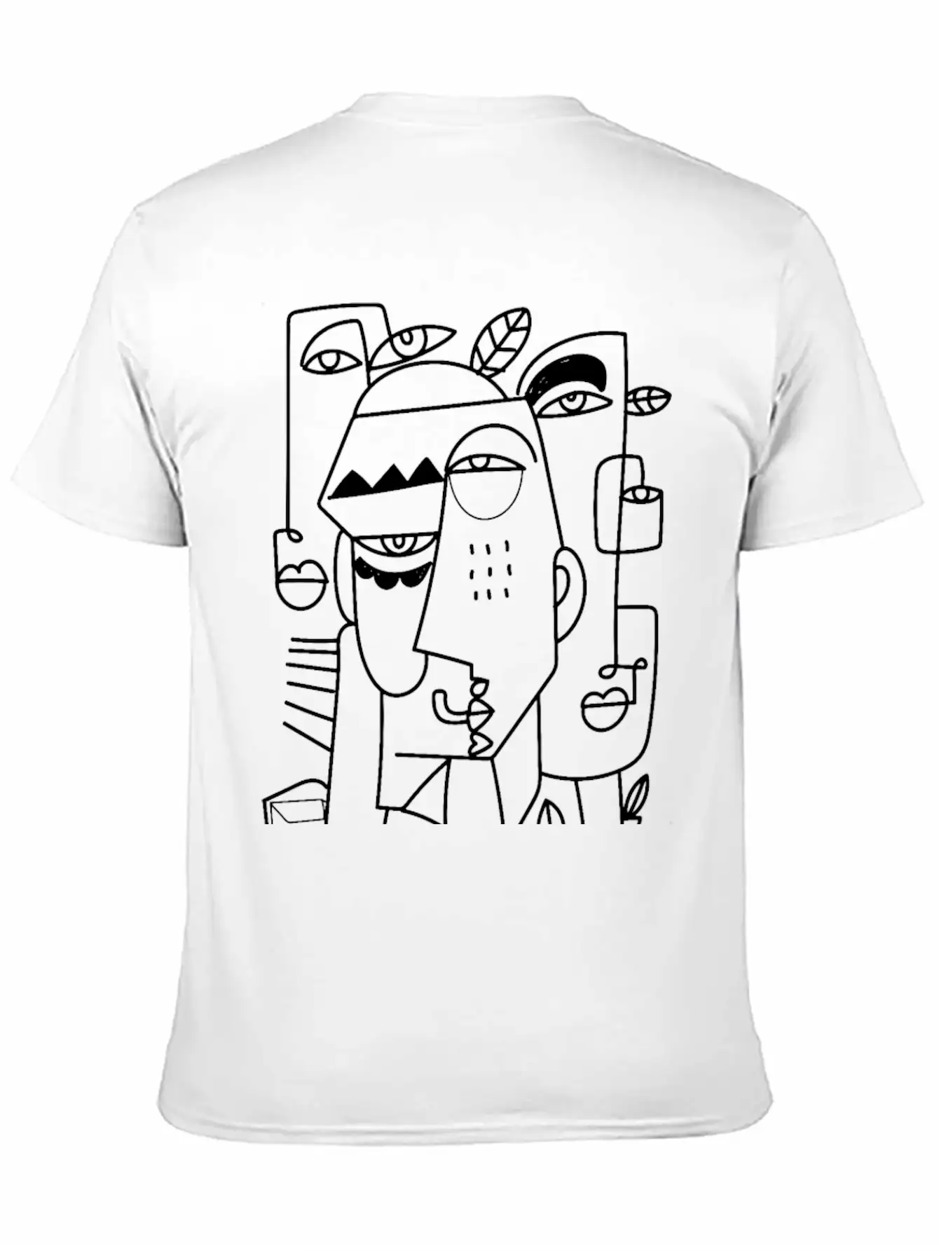 Cubism Faces T-Shirt-01 Casual Graphic T-Shirt – Simple And Comfortable Daily Wear