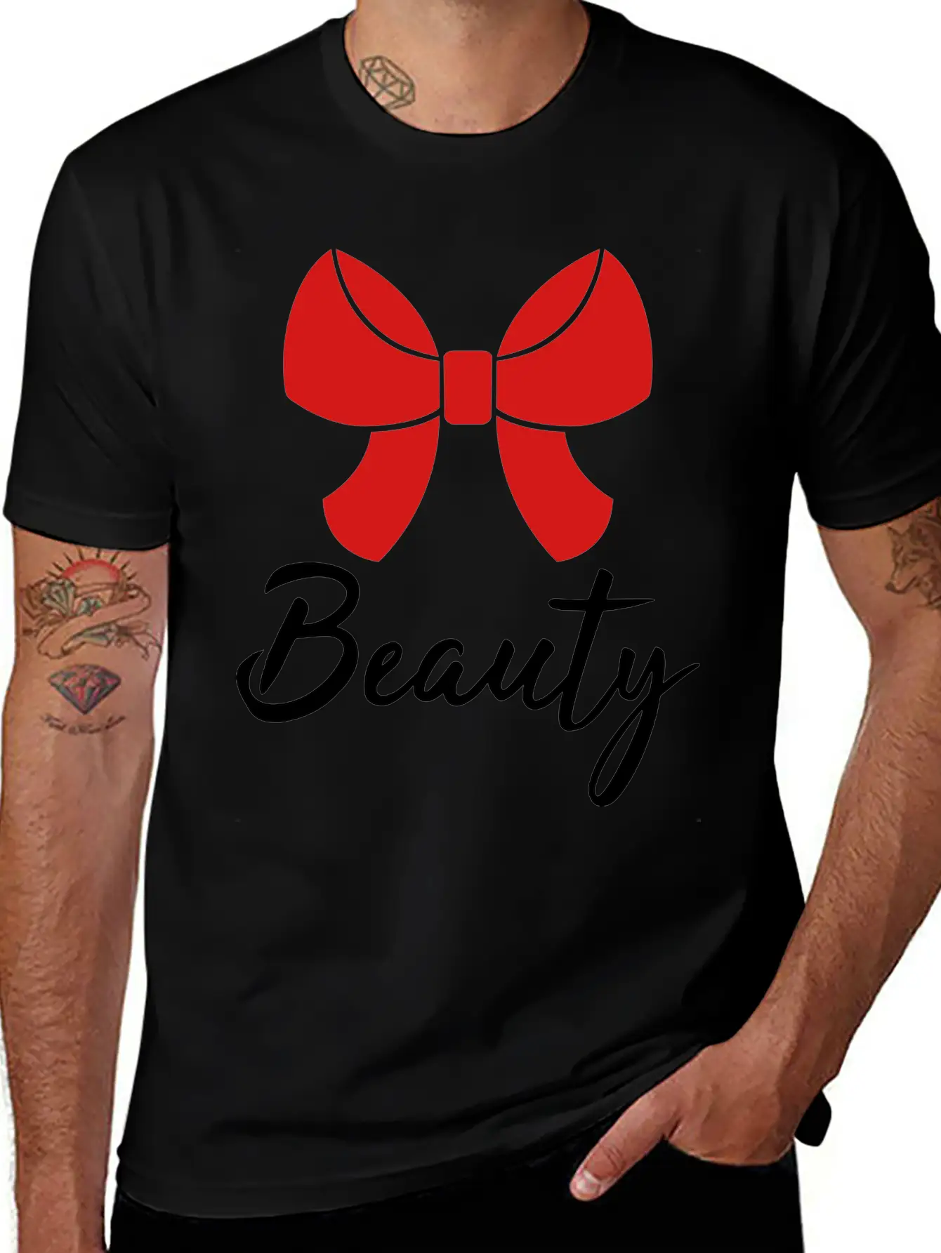Cute Beauty Beauty Beast Beast Bow Hair Band Beaut Basic Graphic T-Shirt – Daily Comfort In Soft Cotton
