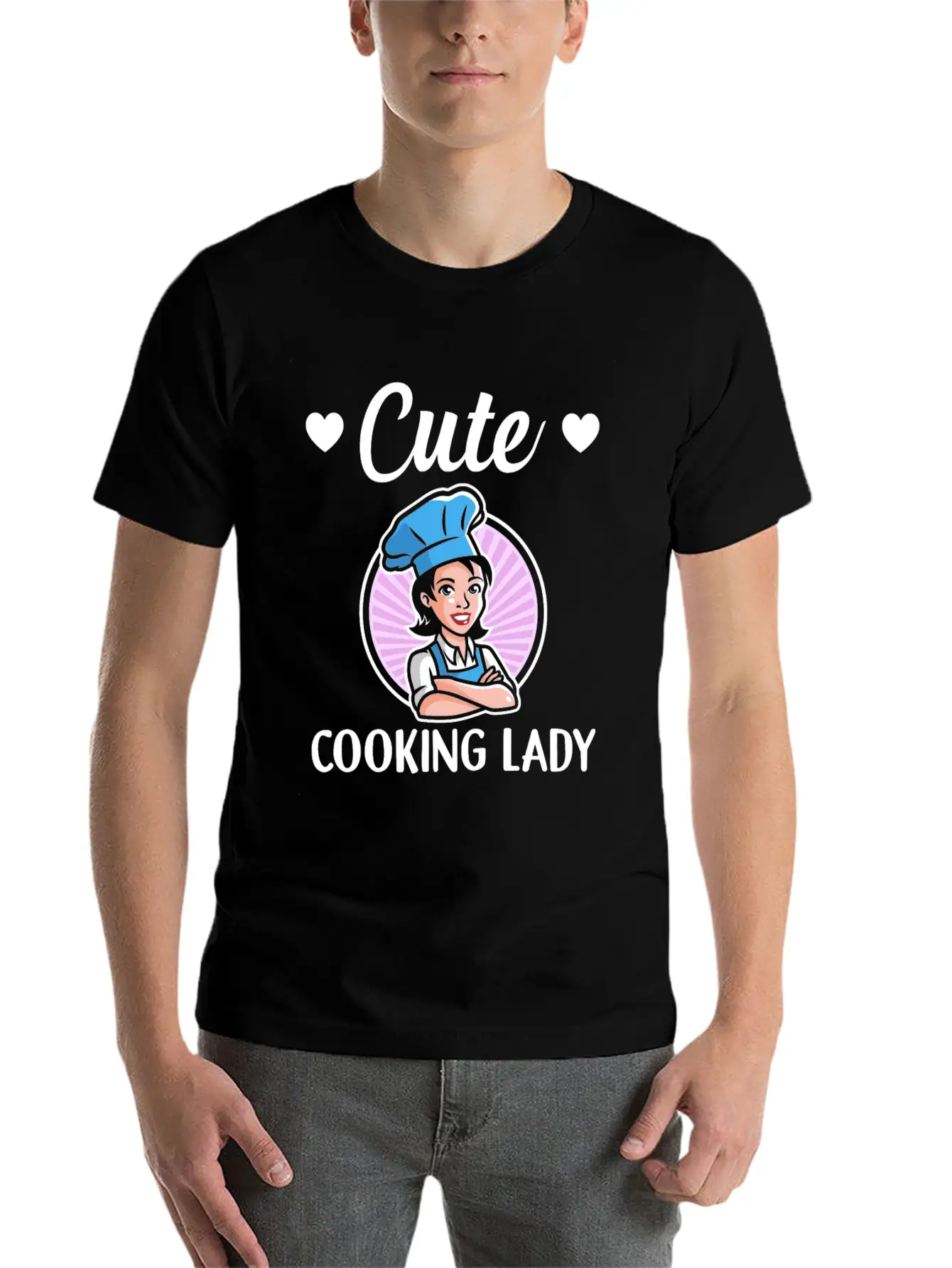 Cute Cooking Lady Cute Lady Cooking Chefs Restaura Stylish Everyday T-Shirt – Unisex Basic Cotton Tee