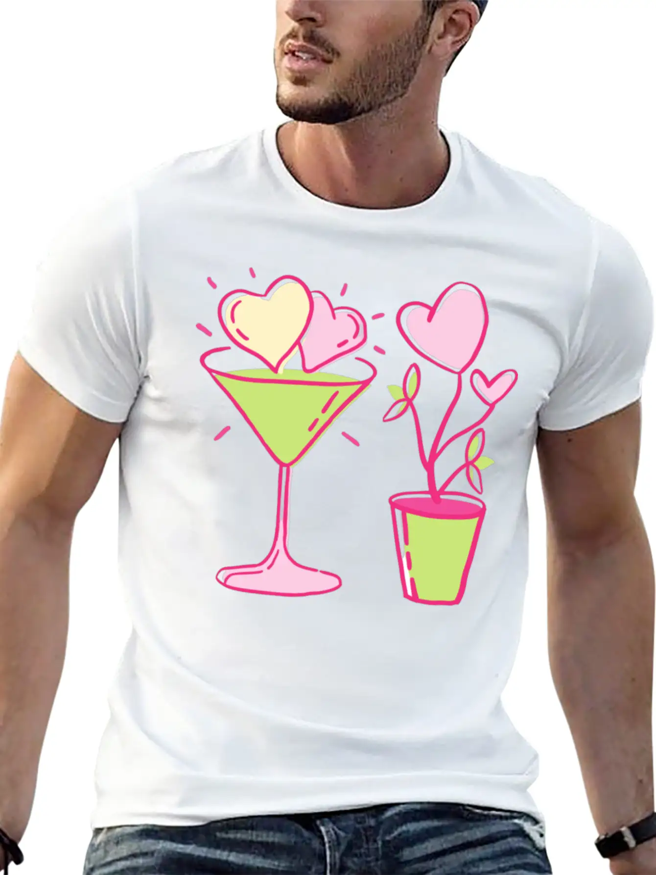 Cute Heart Basic Graphic T-Shirt – Daily Comfort In Soft Cotton