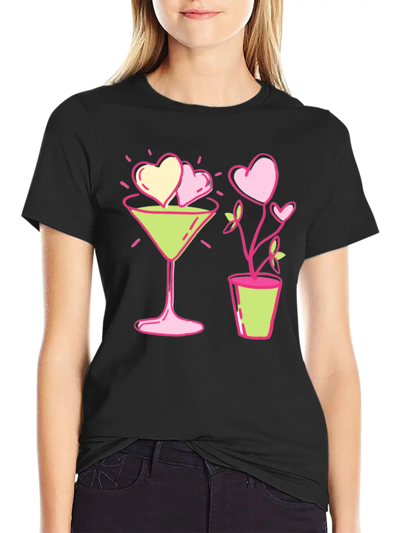 Cute Heart Basic Graphic T-Shirt – Daily Comfort In Soft Cotton