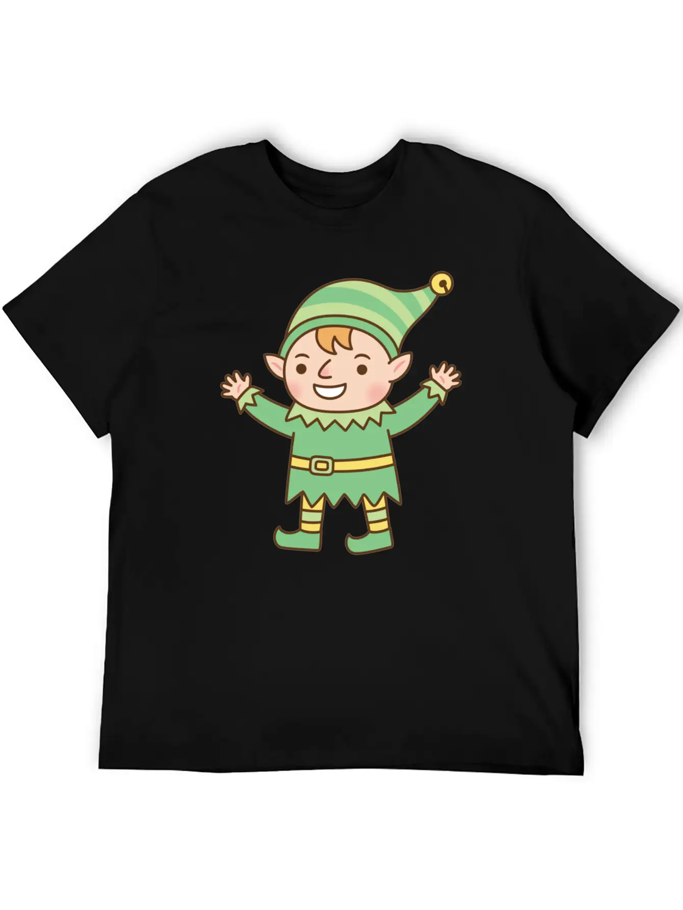 Cute Jolly Elf Doodle Lightweight Cotton T-Shirt – Daily Comfort Graphic Shirt