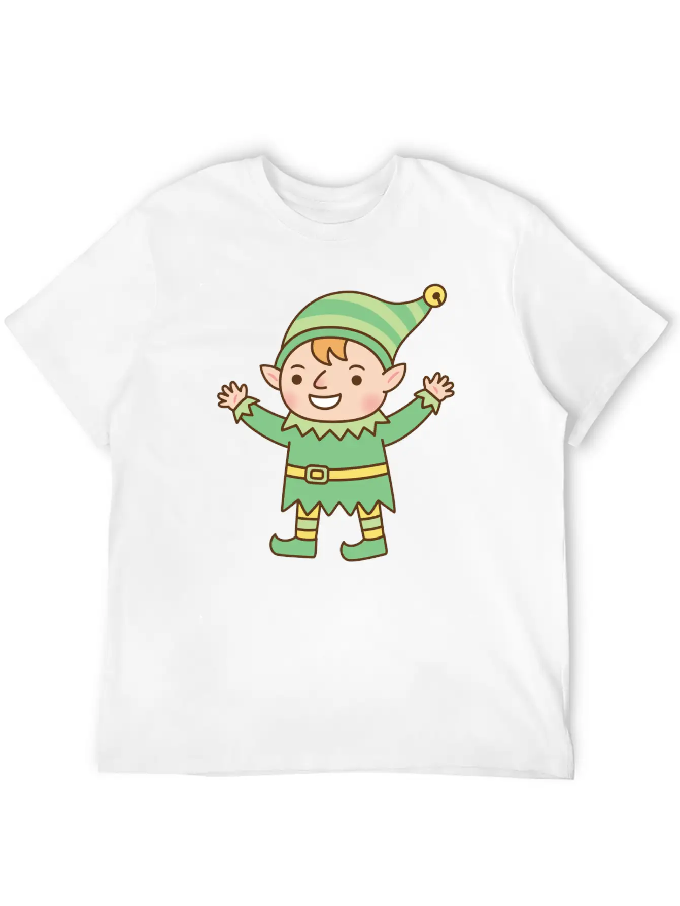 Cute Jolly Elf Doodle Lightweight Cotton T-Shirt – Daily Comfort Graphic Shirt