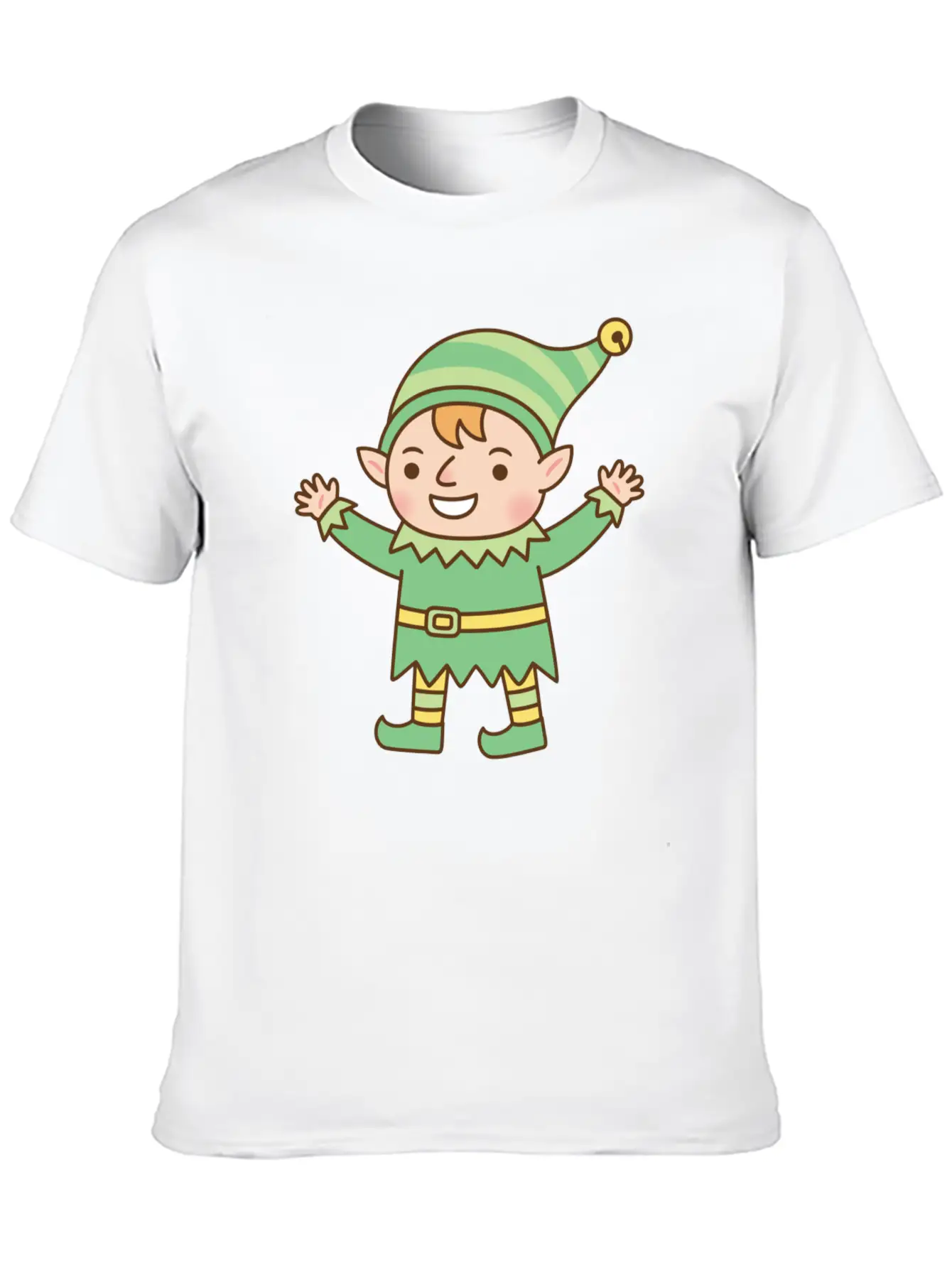 Cute Jolly Elf Doodle Lightweight Cotton T-Shirt – Daily Comfort Graphic Shirt
