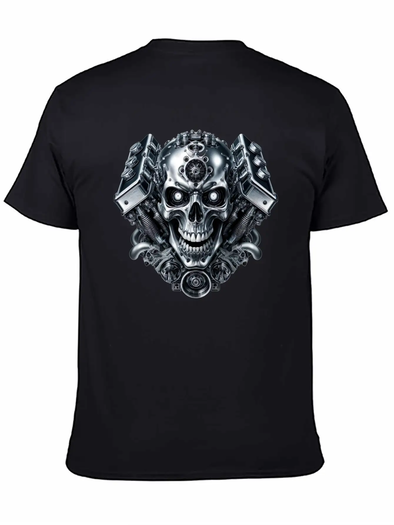 Cybernetic Skull Engine Stylish Everyday T-Shirt – Unisex Basic Cotton Tee