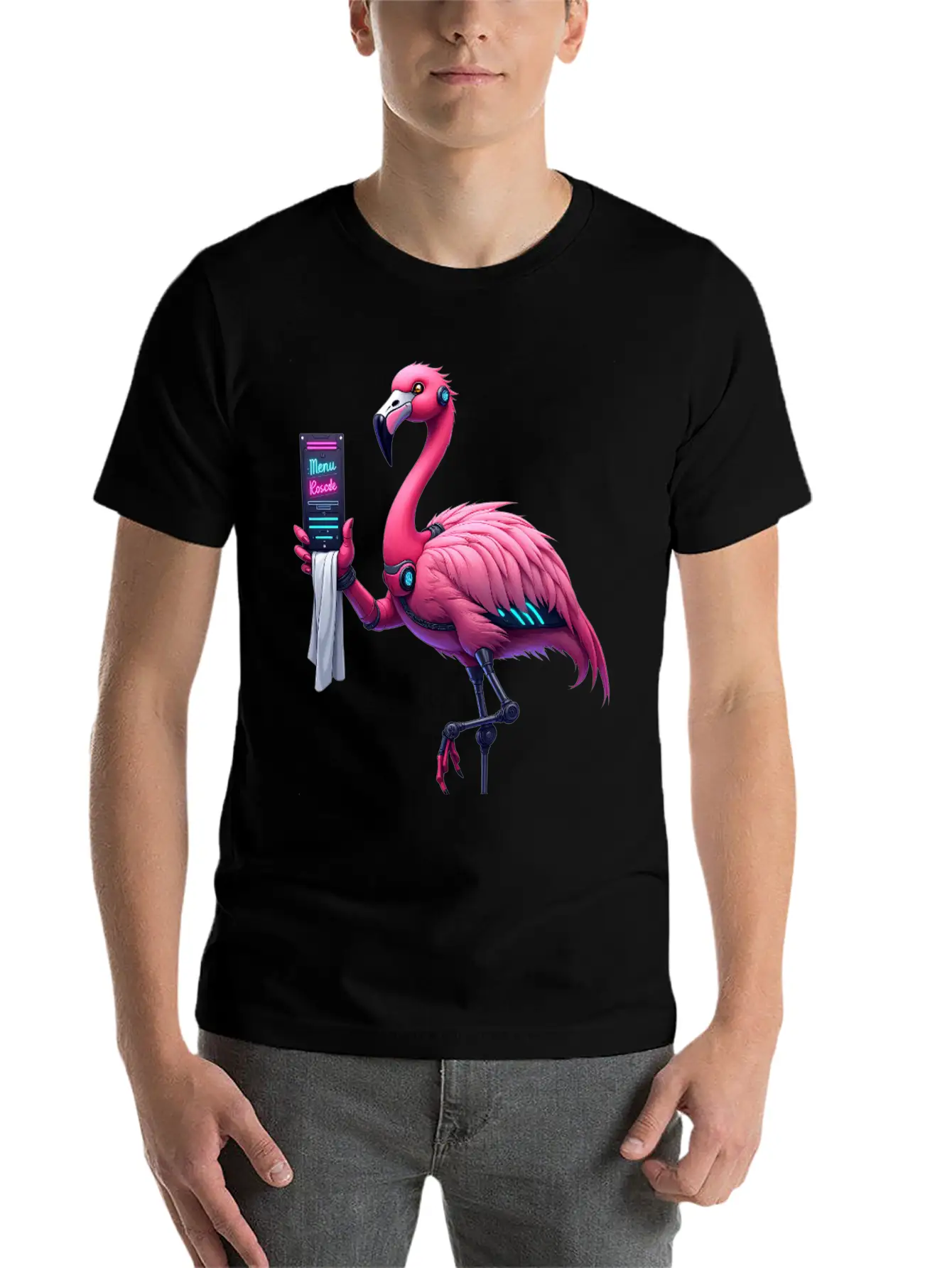 Cyberpunk Inspired Flamingo Stylish Everyday T-Shirt – Unisex Basic Cotton Tee