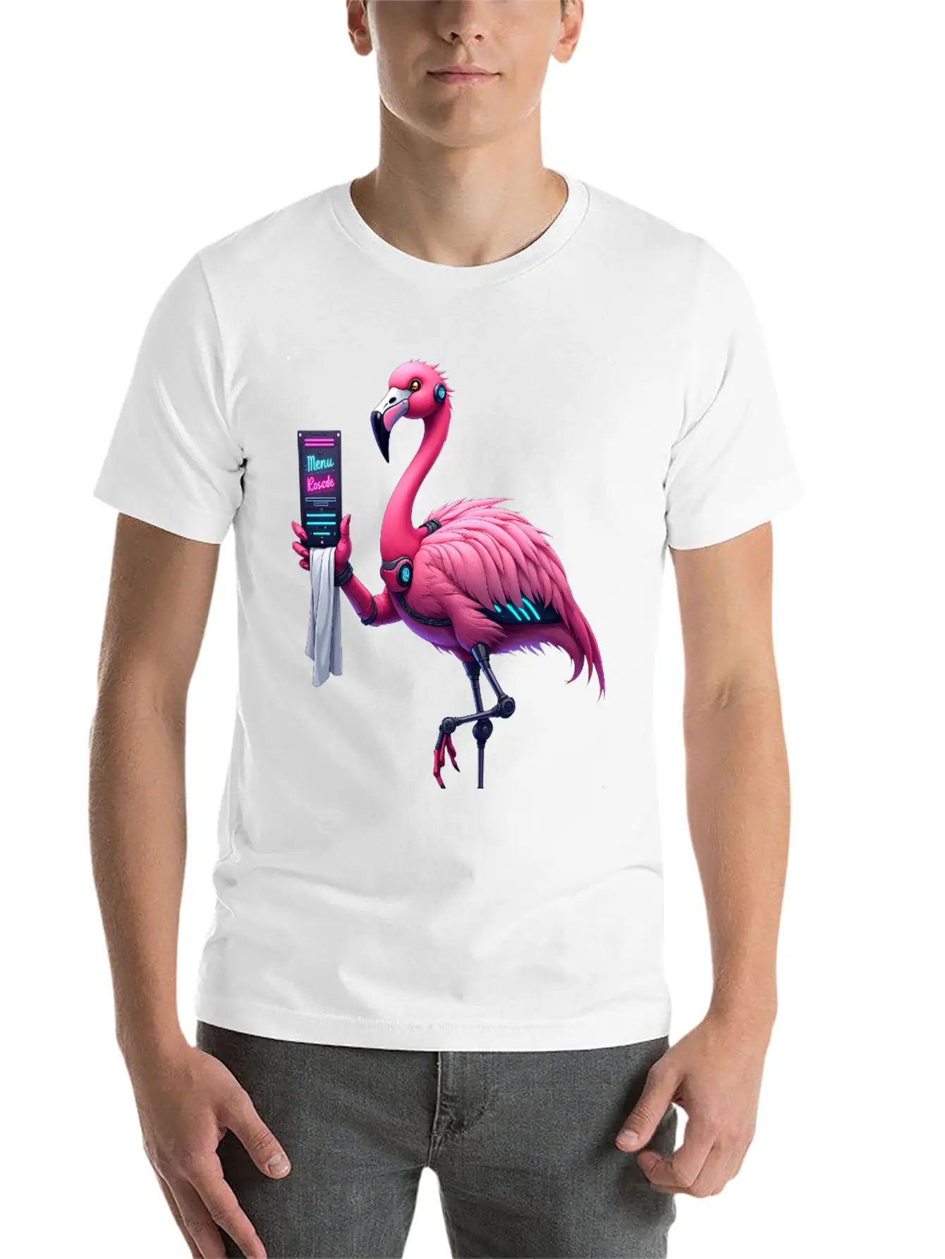 Cyberpunk Inspired Flamingo Stylish Everyday T-Shirt – Unisex Basic Cotton Tee