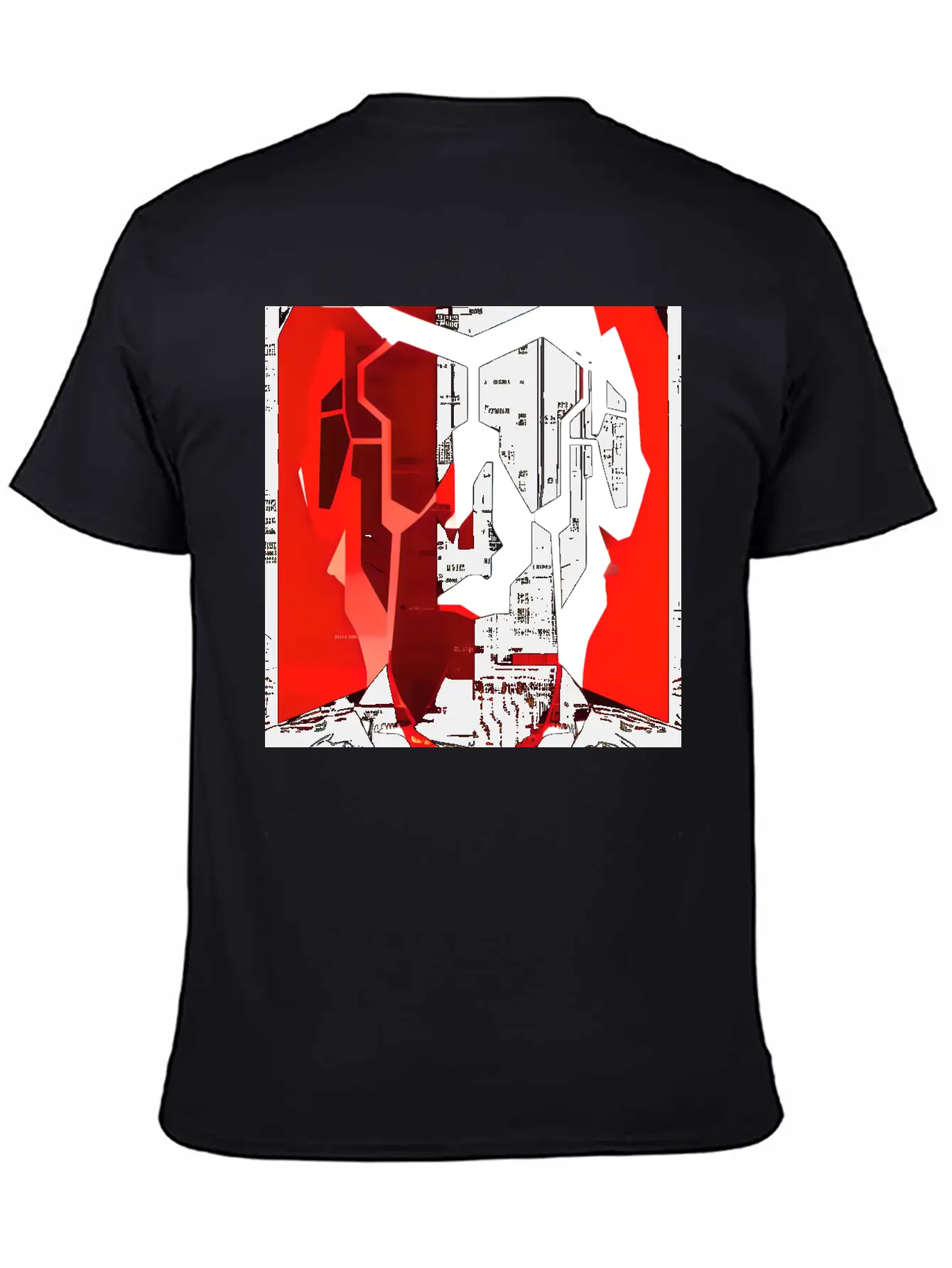 Cyberpunk Inspired Red Black White Theme Stylish Everyday T-Shirt – Unisex Basic Cotton Tee