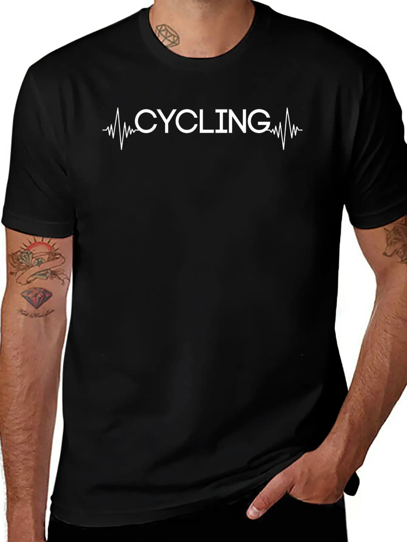 Cycling Heartbeat Relaxed Everyday Tee – Lightweight And Durable Cotton