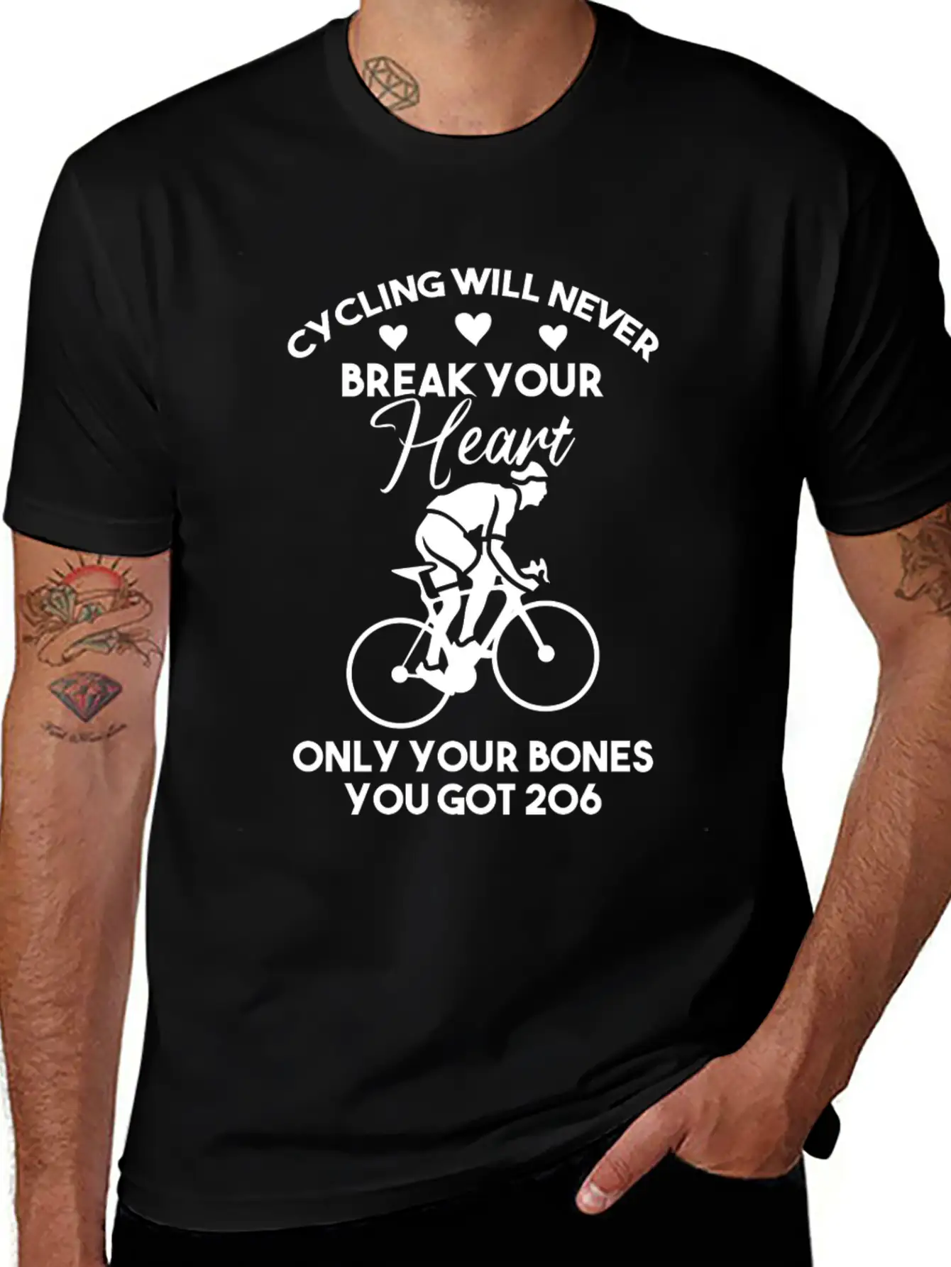 Cycling Is Heart Stylish Everyday T-Shirt – Unisex Basic Cotton Tee