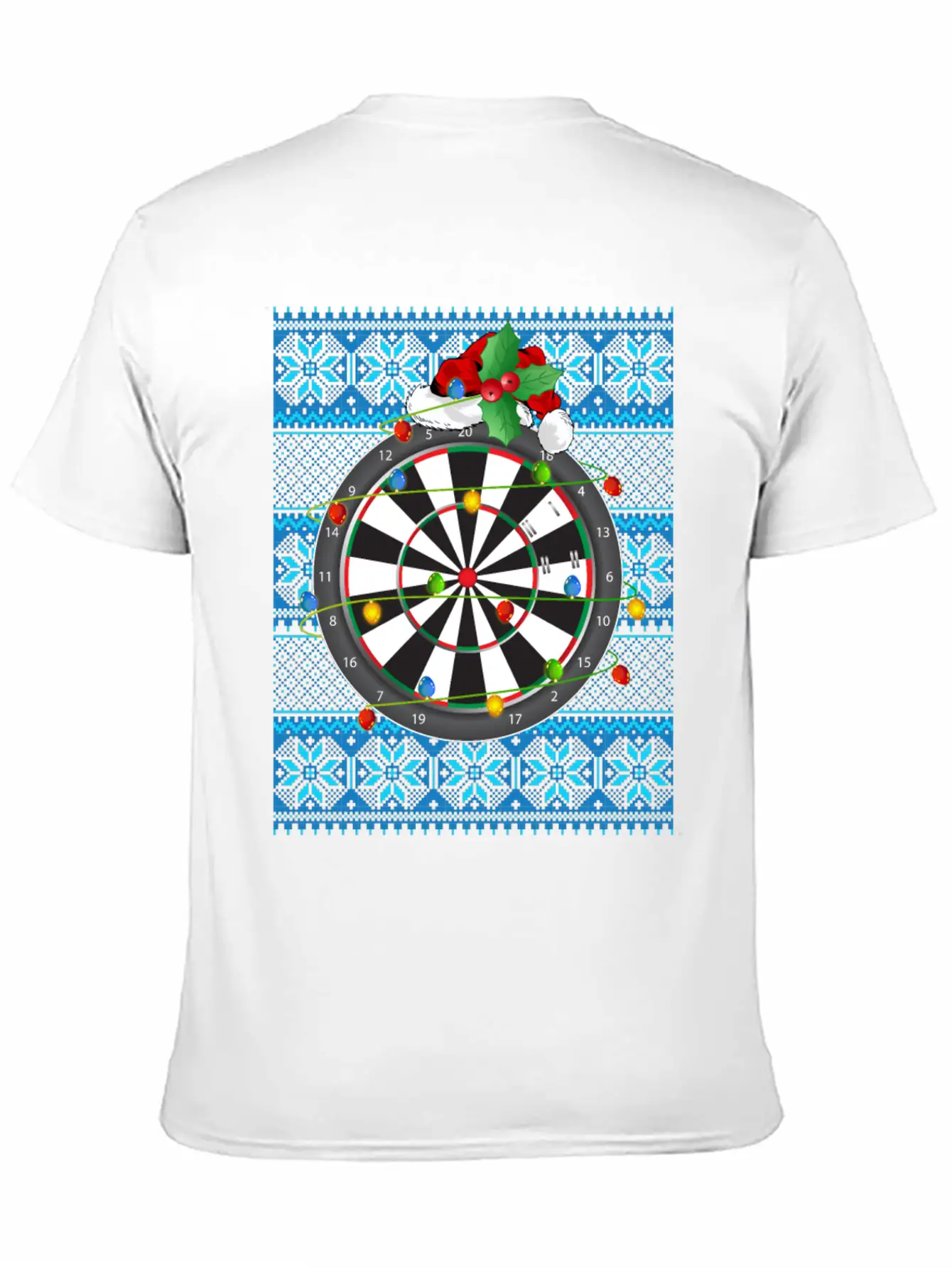 Darts Christmas Lights Simple Everyday Graphic Tee – Lightweight Summer Wear