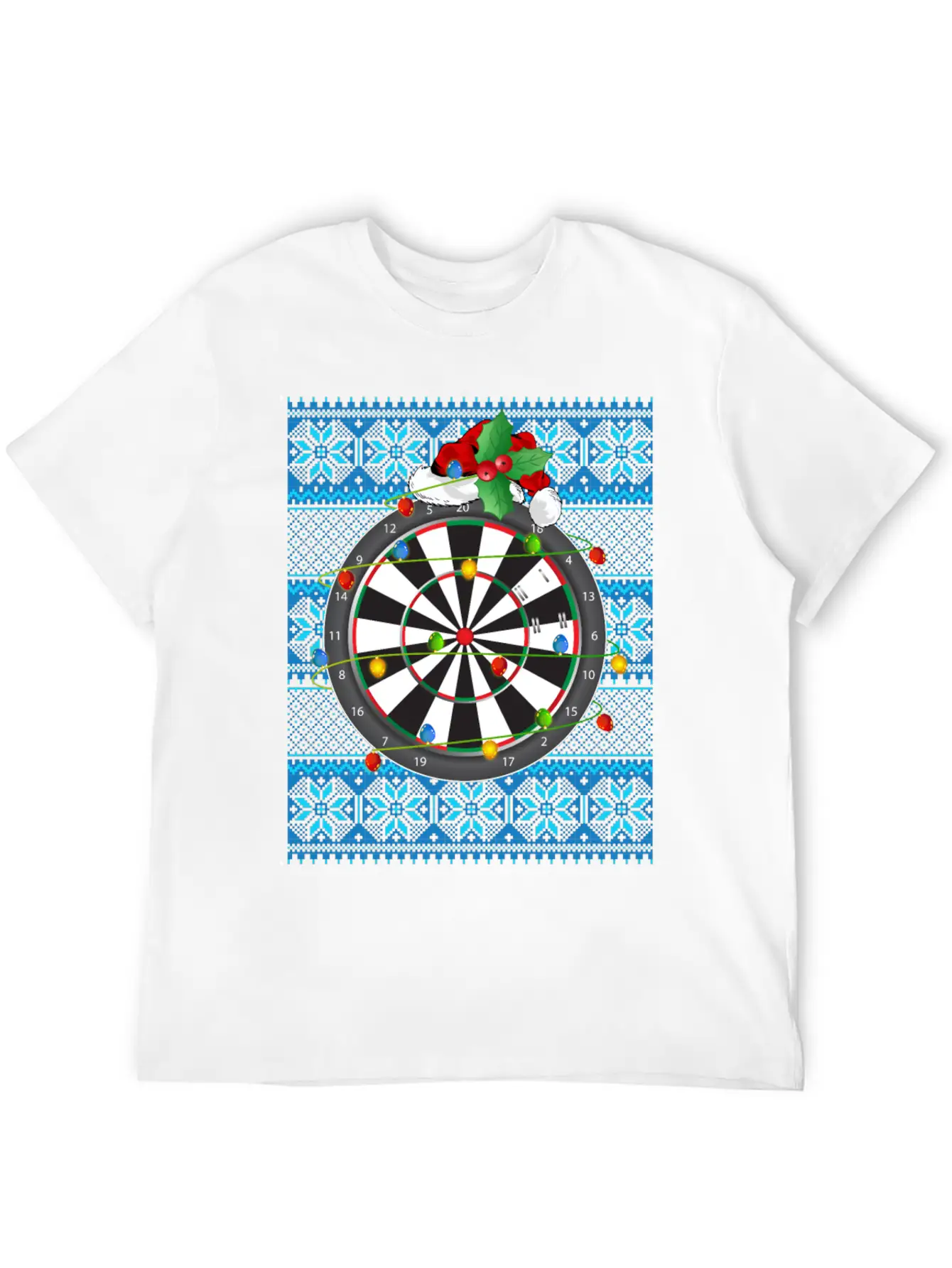 Darts Christmas Lights Simple Everyday Graphic Tee – Lightweight Summer Wear