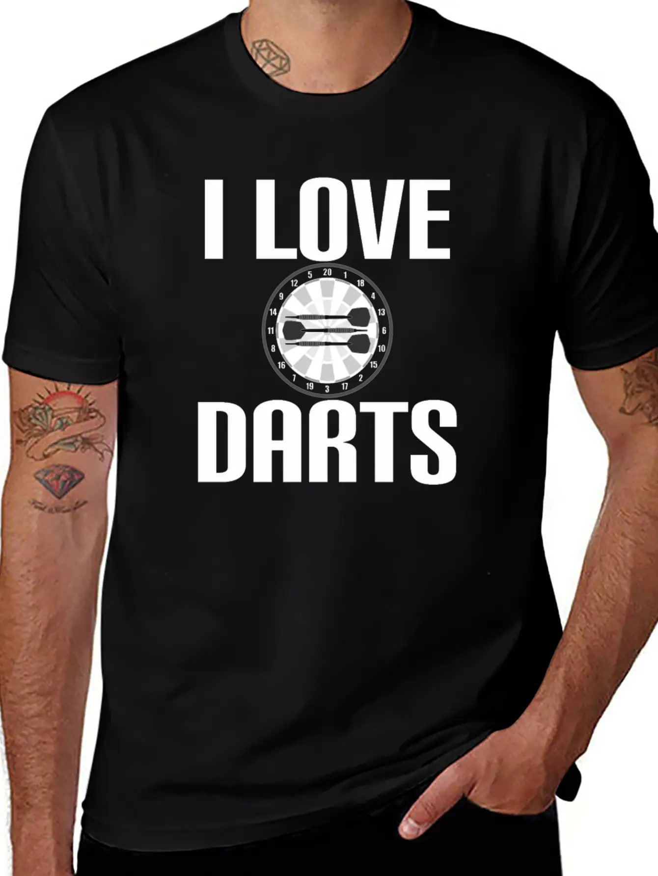 Darts - I Love Darts Stylish Everyday T-Shirt – Unisex Basic Cotton Tee