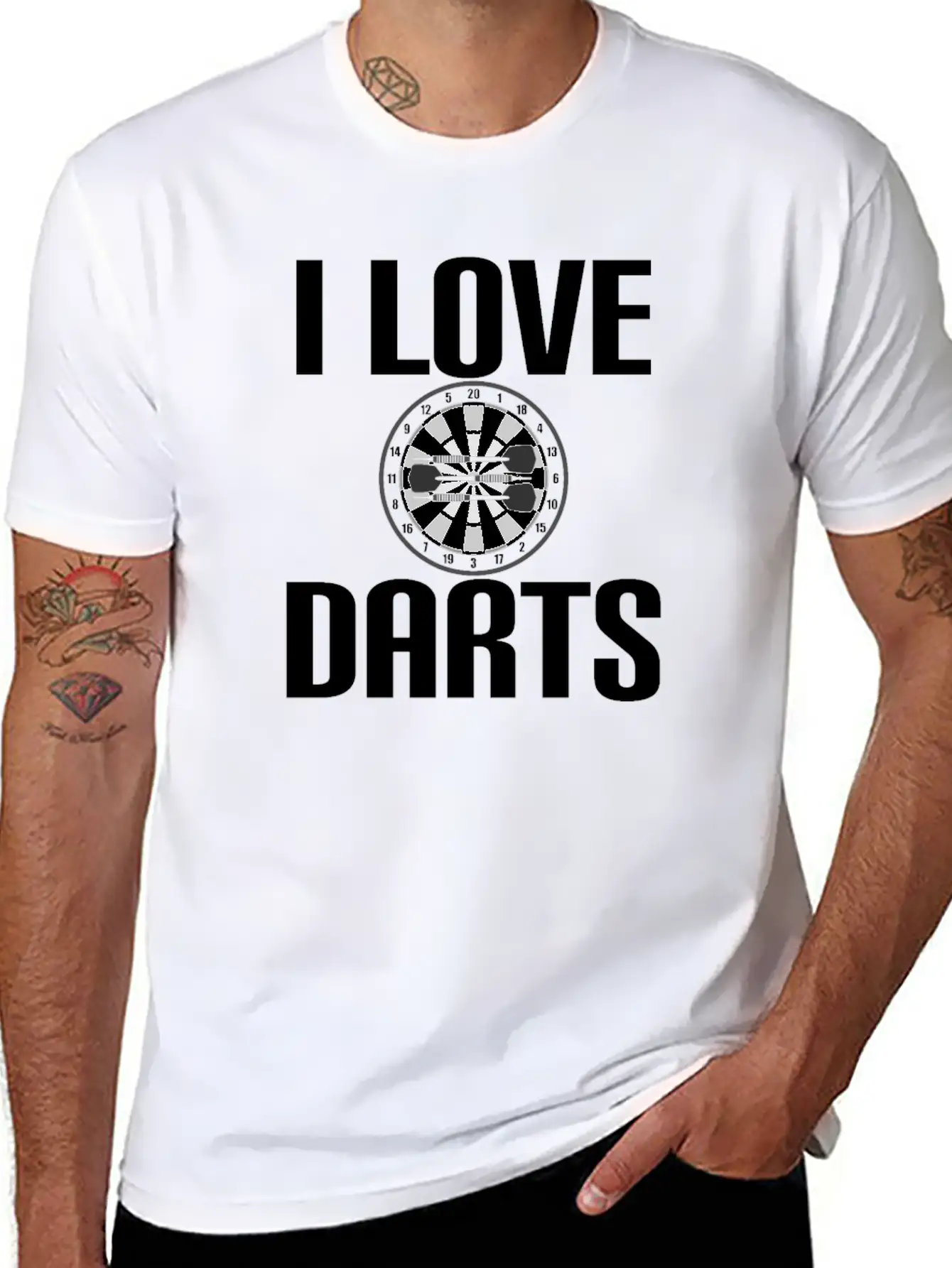 Darts - I Love Darts Stylish Everyday T-Shirt – Unisex Basic Cotton Tee