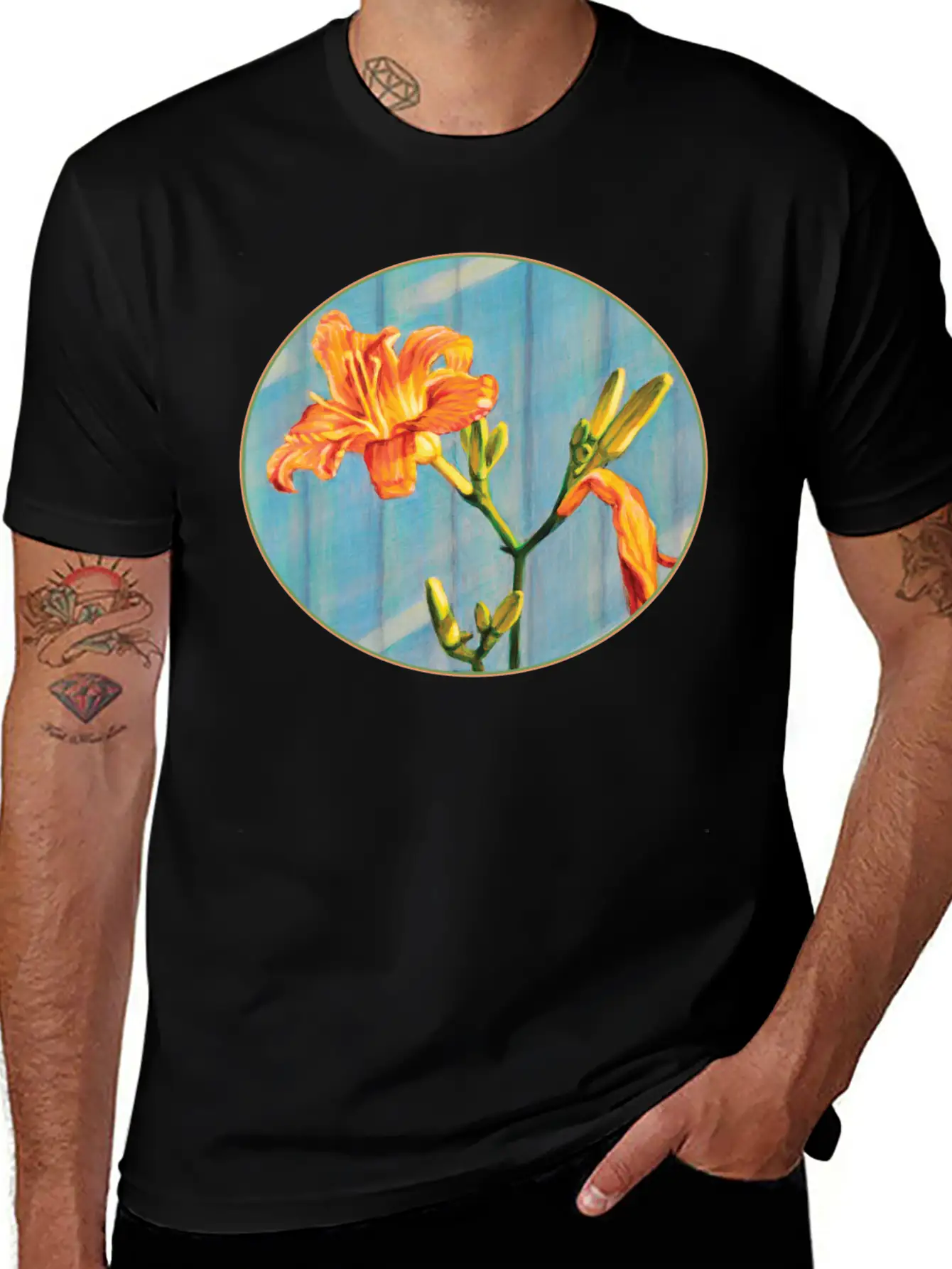 Day Lily Cycle Casual Graphic T-Shirt – Simple And Comfortable Daily Wear