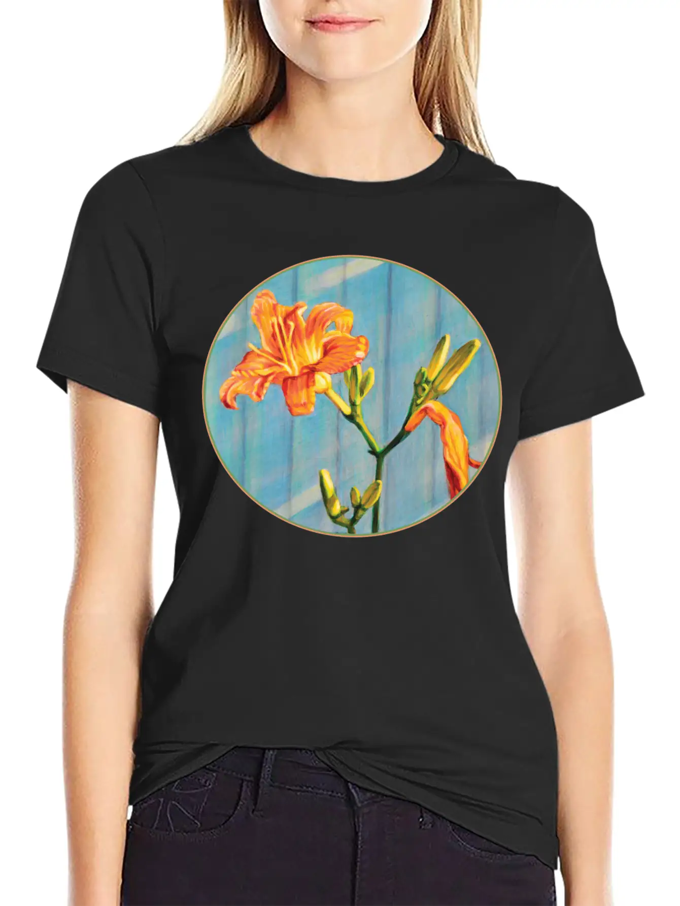 Day Lily Cycle Casual Graphic T-Shirt – Simple And Comfortable Daily Wear