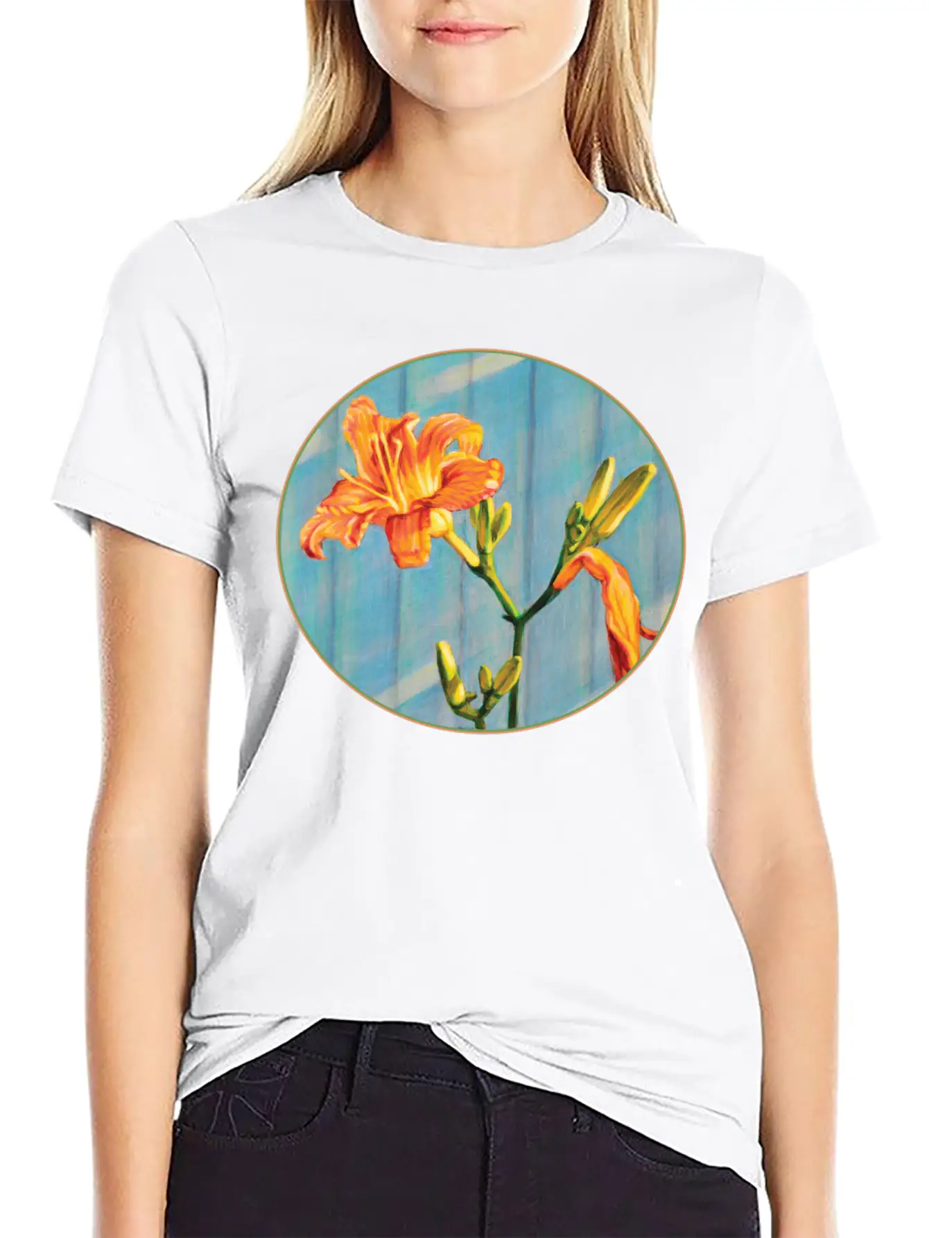 Day Lily Cycle Casual Graphic T-Shirt – Simple And Comfortable Daily Wear