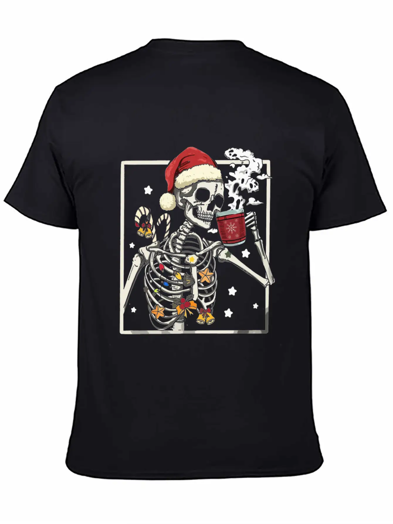 Dead Inside Skeleton Christmas Stylish Everyday T-Shirt – Unisex Basic Cotton Tee