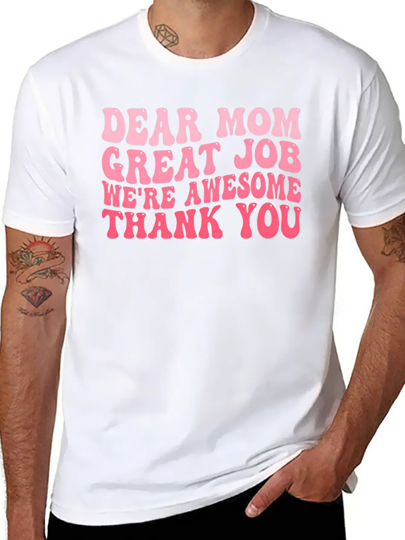 Dear Mom Great Job We'Re Awesome Thank You Mother' Stylish Everyday T-Shirt – Unisex Basic Cotton Tee