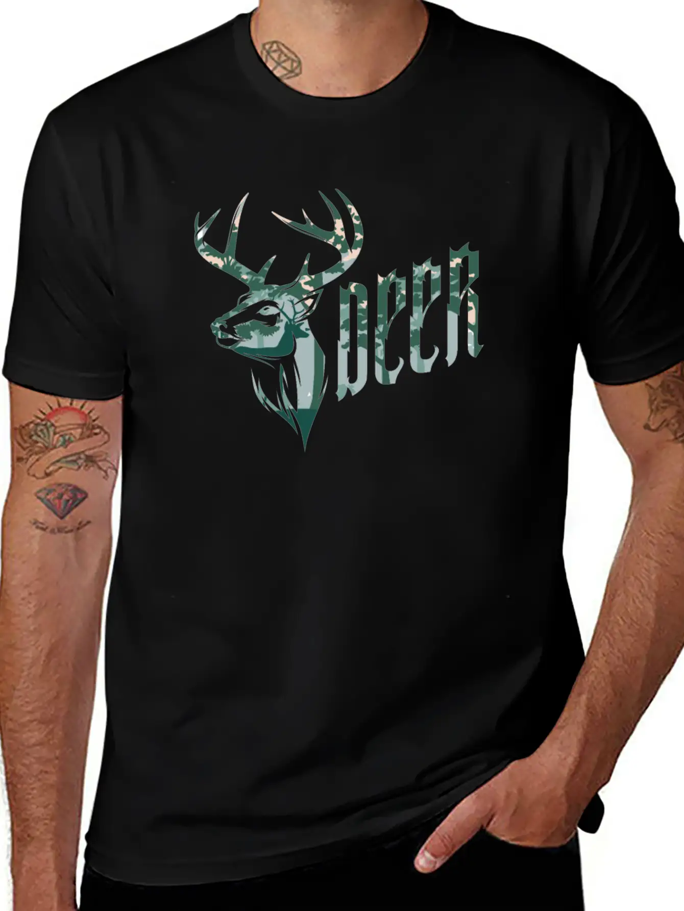 Deer Reindeer Basic Graphic T-Shirt – Daily Comfort In Soft Cotton