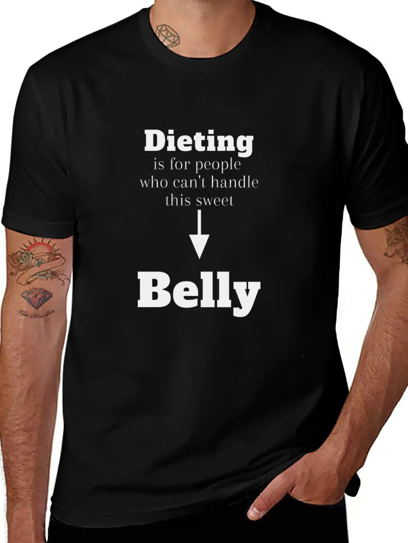Dieting For People Who Can't Handle This Belly Casual Graphic T-Shirt – Simple And Comfortable Daily Wear