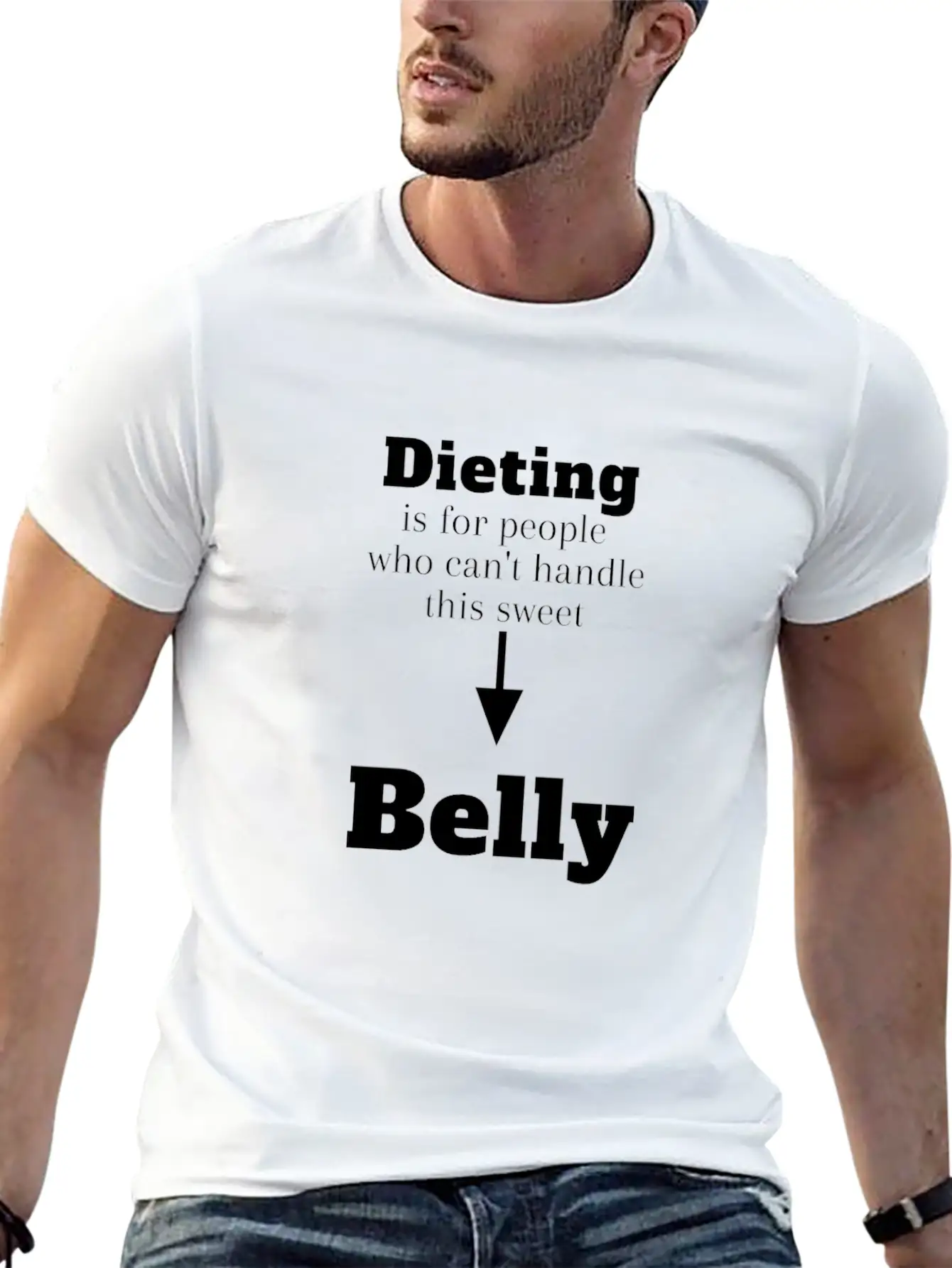 Dieting For People Who Can't Handle This Belly Casual Graphic T-Shirt – Simple And Comfortable Daily Wear