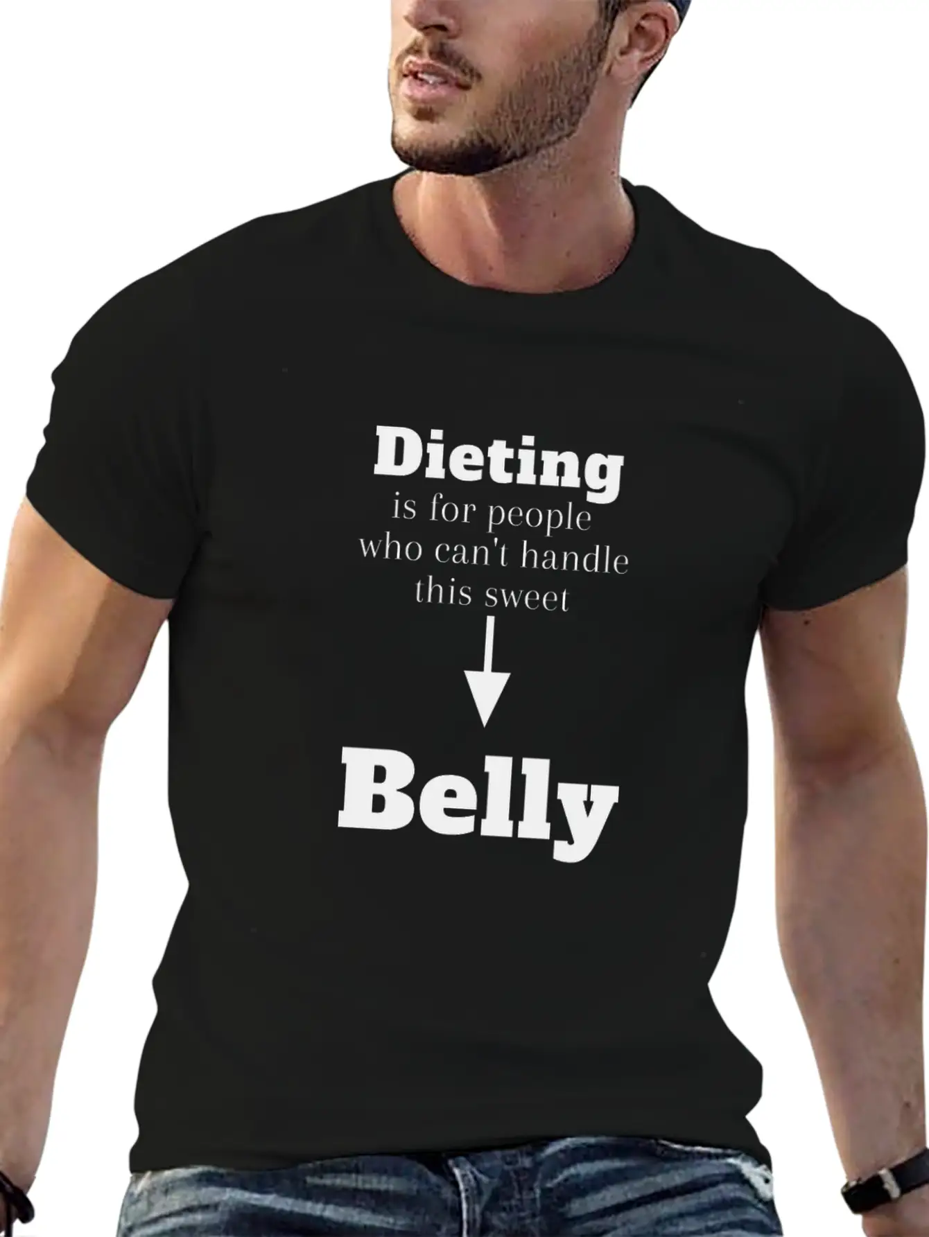 Dieting For People Who Can't Handle This Belly Casual Graphic T-Shirt – Simple And Comfortable Daily Wear