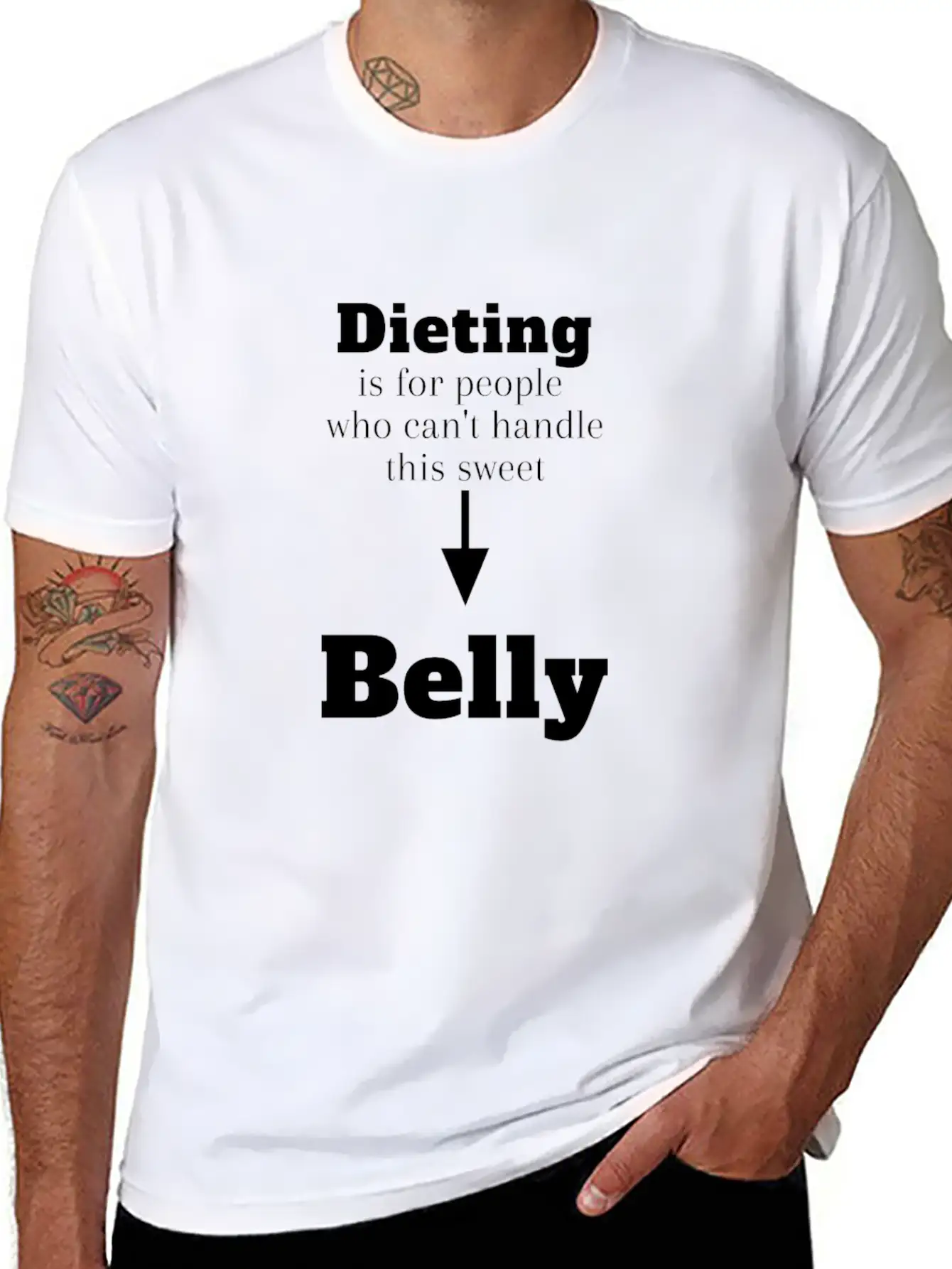 Dieting For People Who Can't Handle This Belly Casual Graphic T-Shirt – Simple And Comfortable Daily Wear