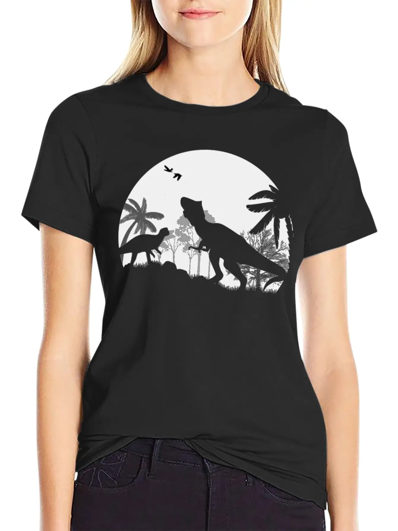 Dino Night Basic Graphic T-Shirt – Daily Comfort In Soft Cotton