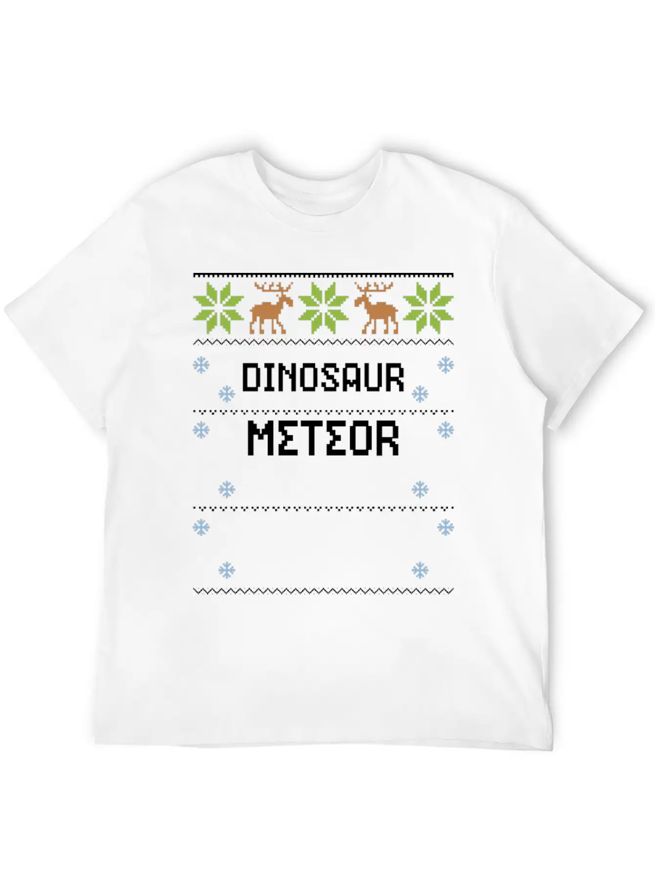 Dinosaur Meteor - Ugly Christmas Basic Graphic T-Shirt – Daily Comfort In Soft Cotton