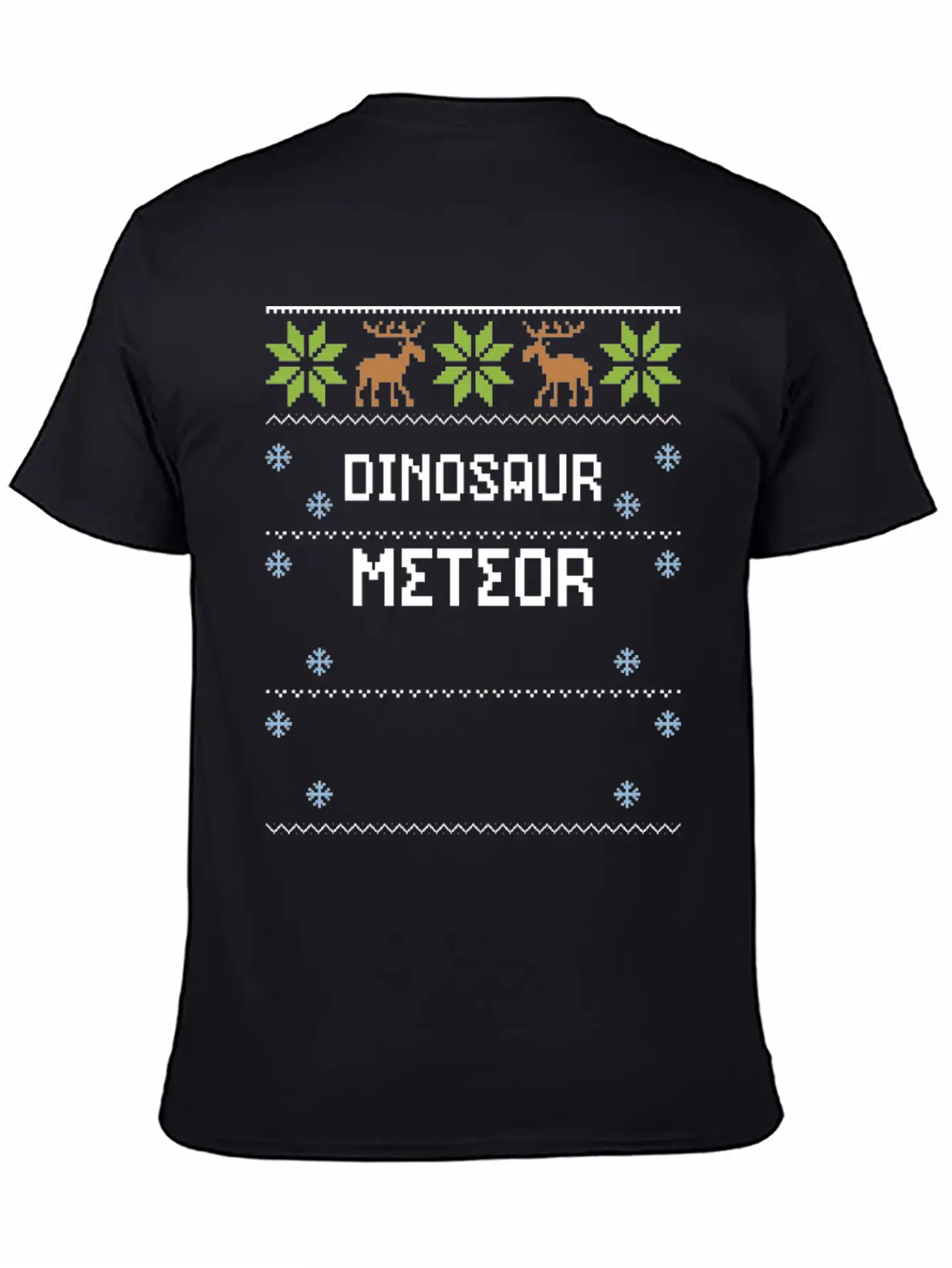 Dinosaur Meteor - Ugly Christmas Basic Graphic T-Shirt – Daily Comfort In Soft Cotton