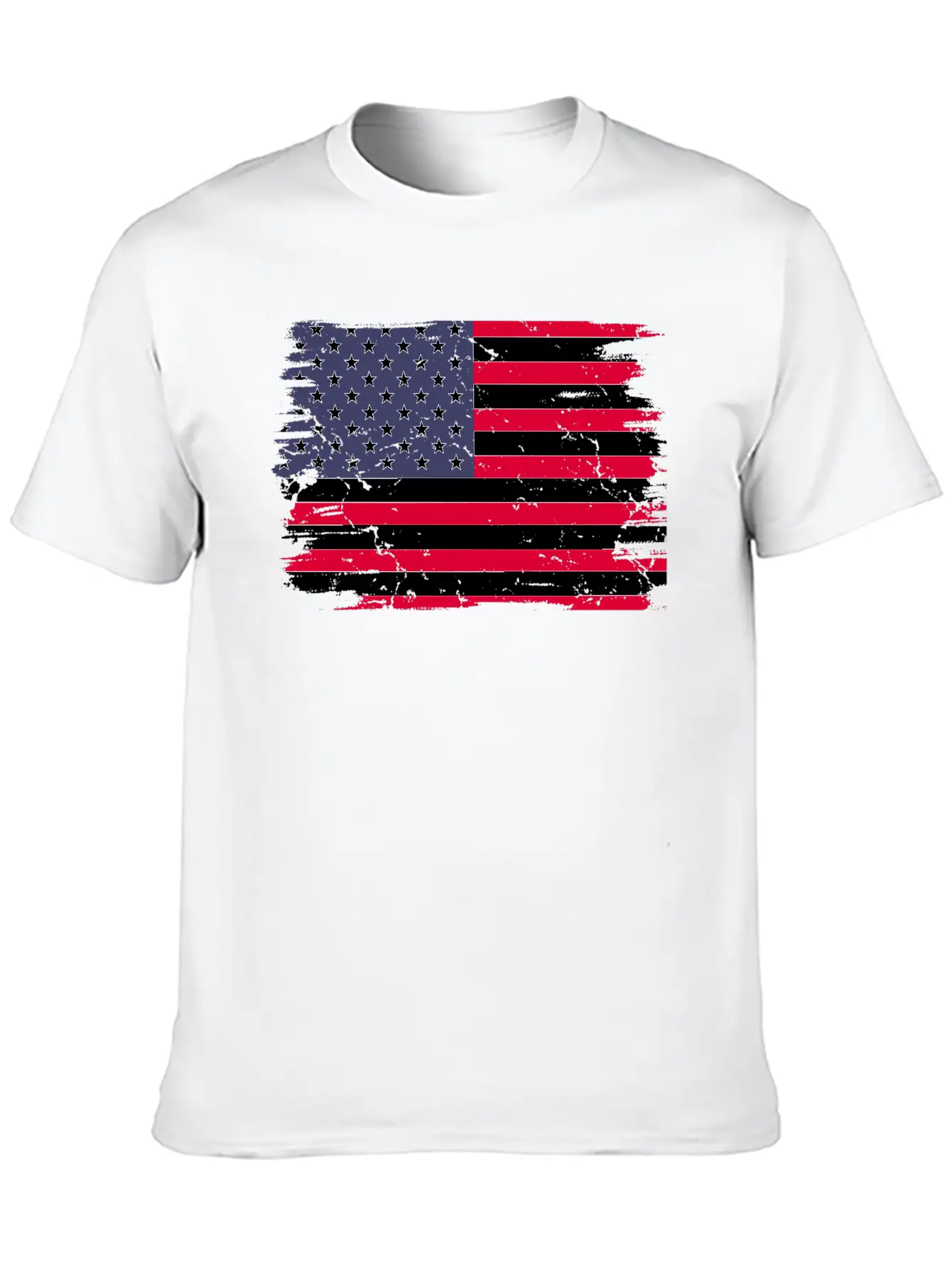 Distressed American Flag Classic Cotton Tee – Unisex Comfort For Any Season