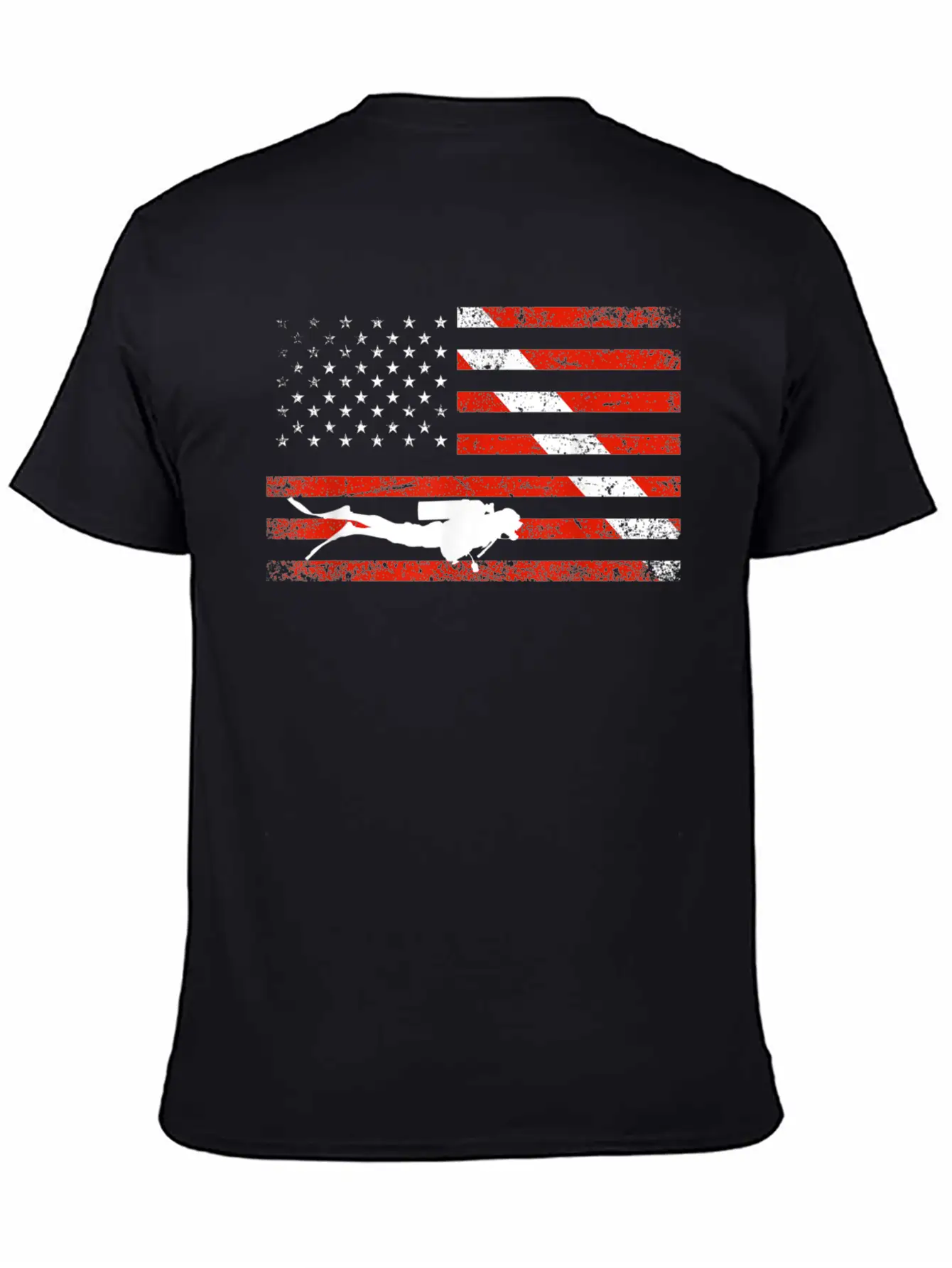 Diver Down Dive Flag Scuba Diving American Flag Basic Graphic T-Shirt – Daily Comfort In Soft Cotton