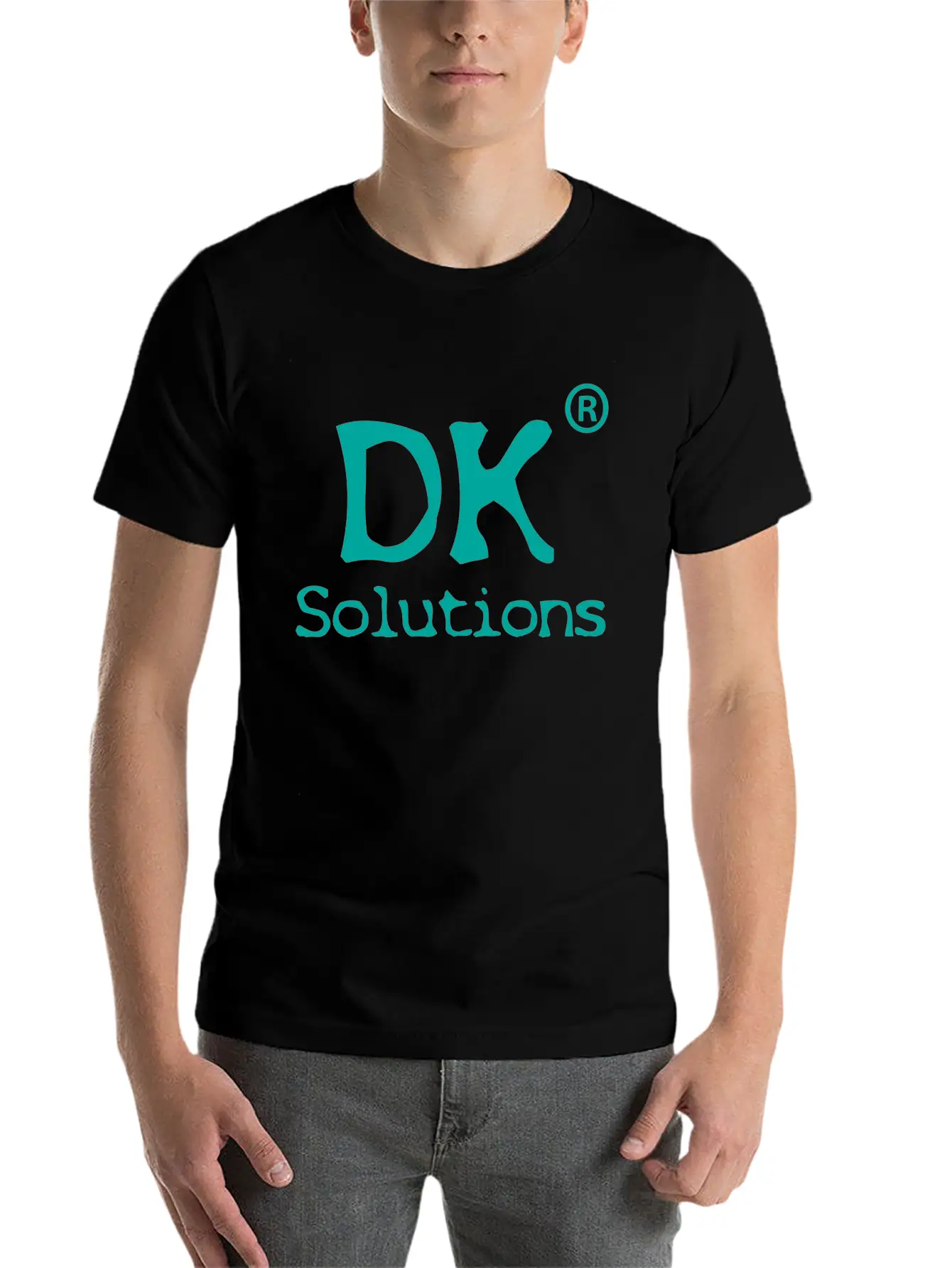 DK Solutions Logo Green Stylish Everyday T-Shirt – Unisex Basic Cotton Tee