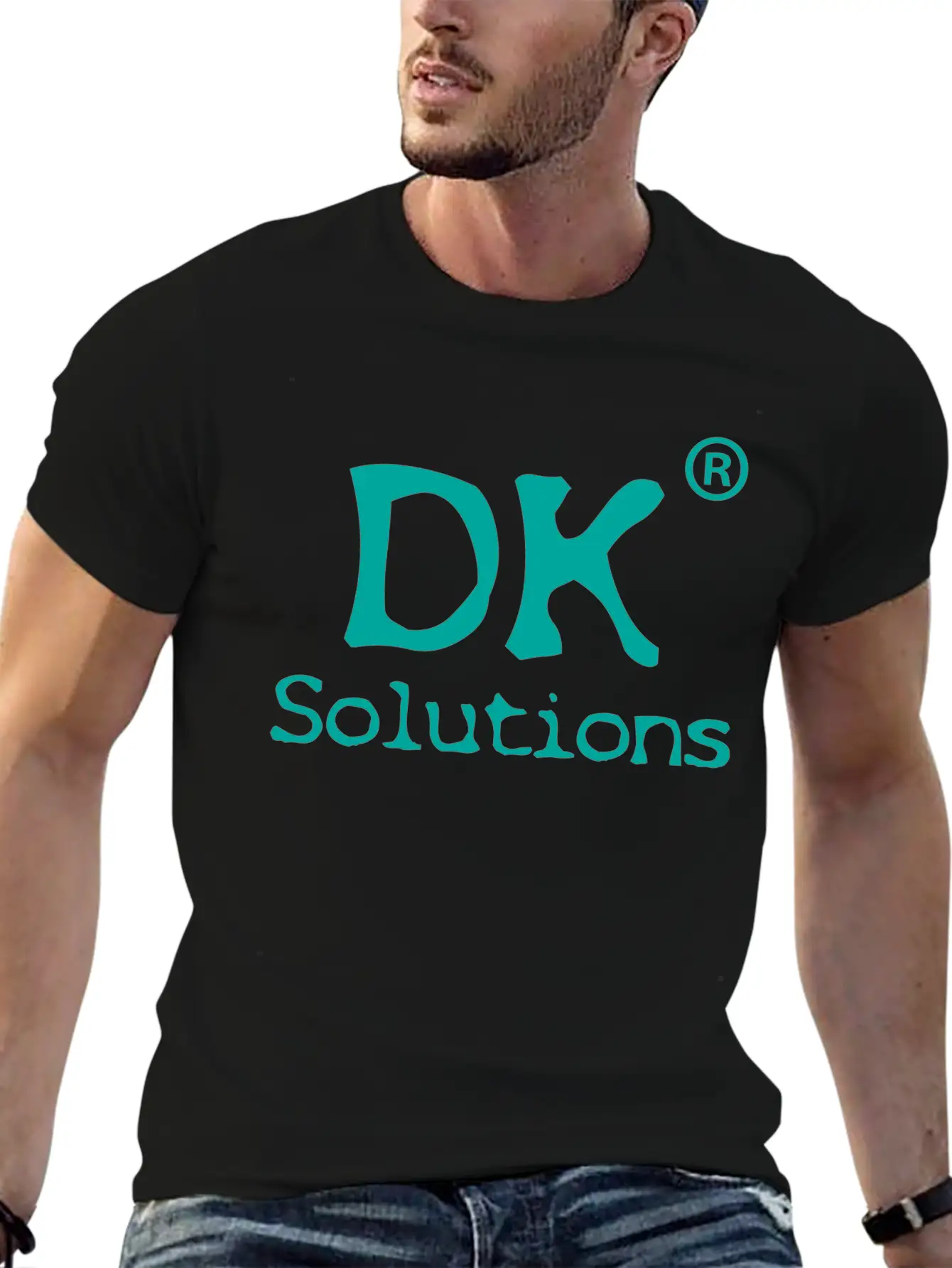 DK Solutions Logo Green Stylish Everyday T-Shirt – Unisex Basic Cotton Tee
