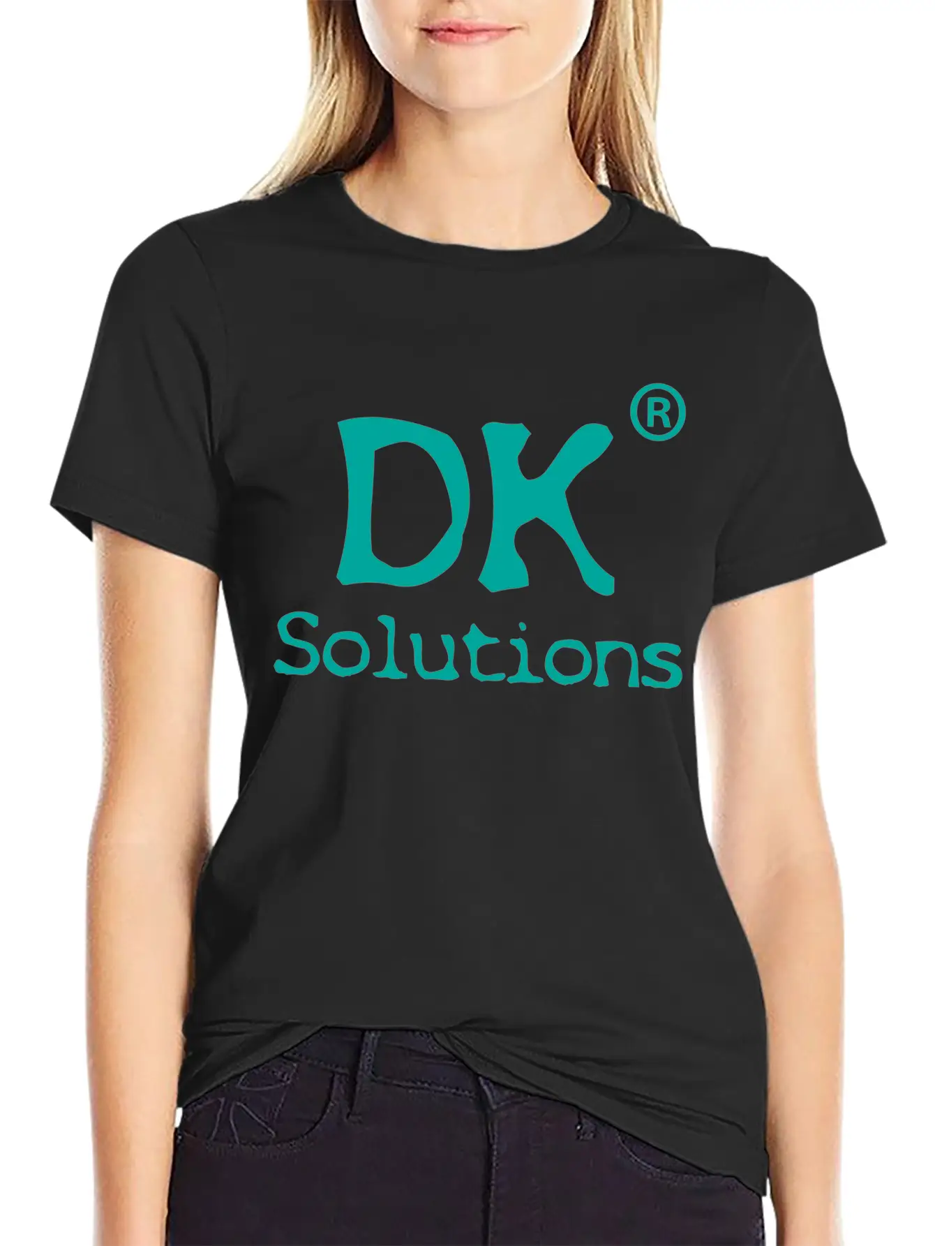 DK Solutions Logo Green Stylish Everyday T-Shirt – Unisex Basic Cotton Tee