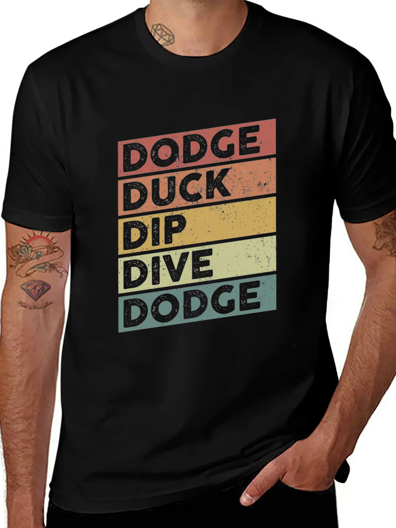 Dodge Duck Dip Dive Dodge Funny Dodgeball Design Stylish Everyday T-Shirt – Unisex Basic Cotton Tee