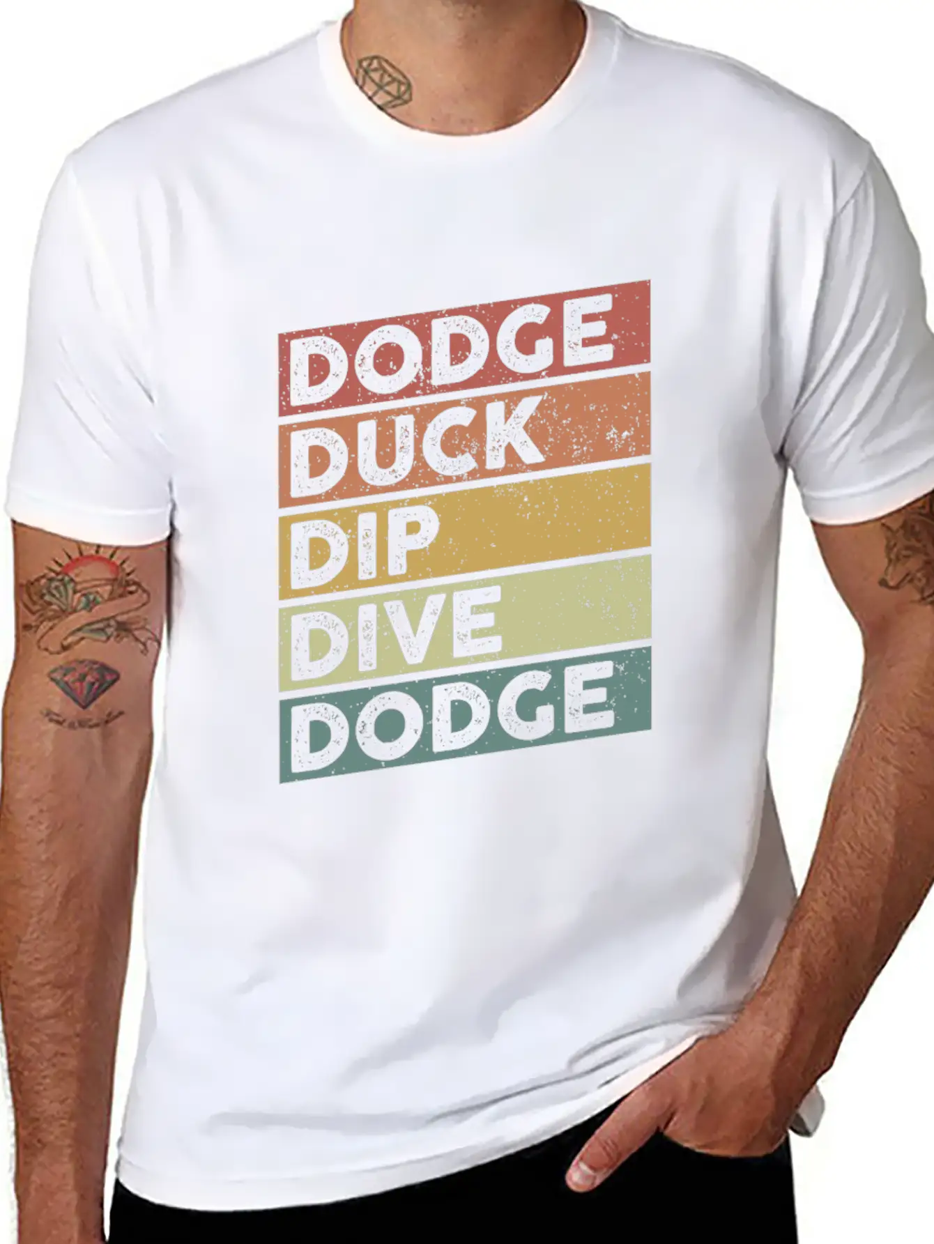 Dodge Duck Dip Dive Dodge Funny Dodgeball Design Stylish Everyday T-Shirt – Unisex Basic Cotton Tee