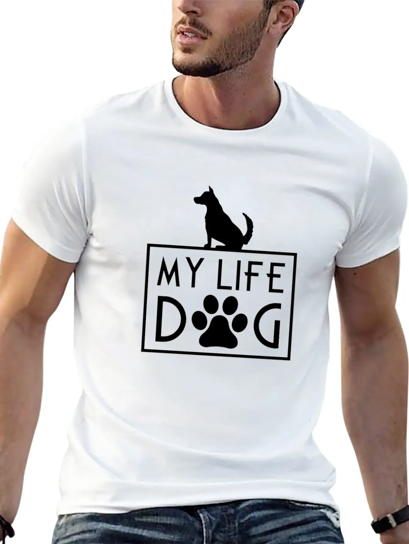 Dogs Are My Life Breathable Graphic T-Shirt – Perfect For Casual Days
