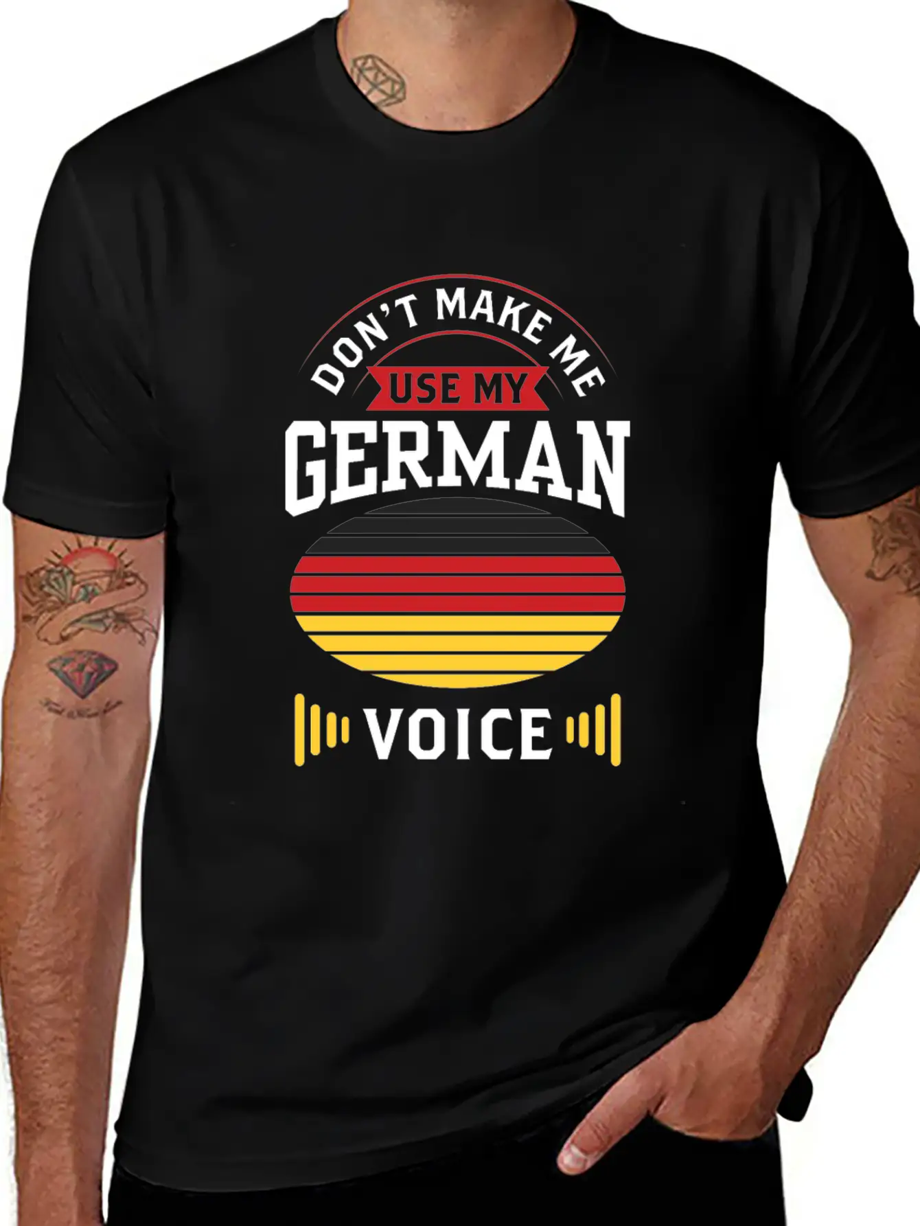 Don't Make Me Use My German Voice Teacher Germany Stylish Everyday T-Shirt – Unisex Basic Cotton Tee