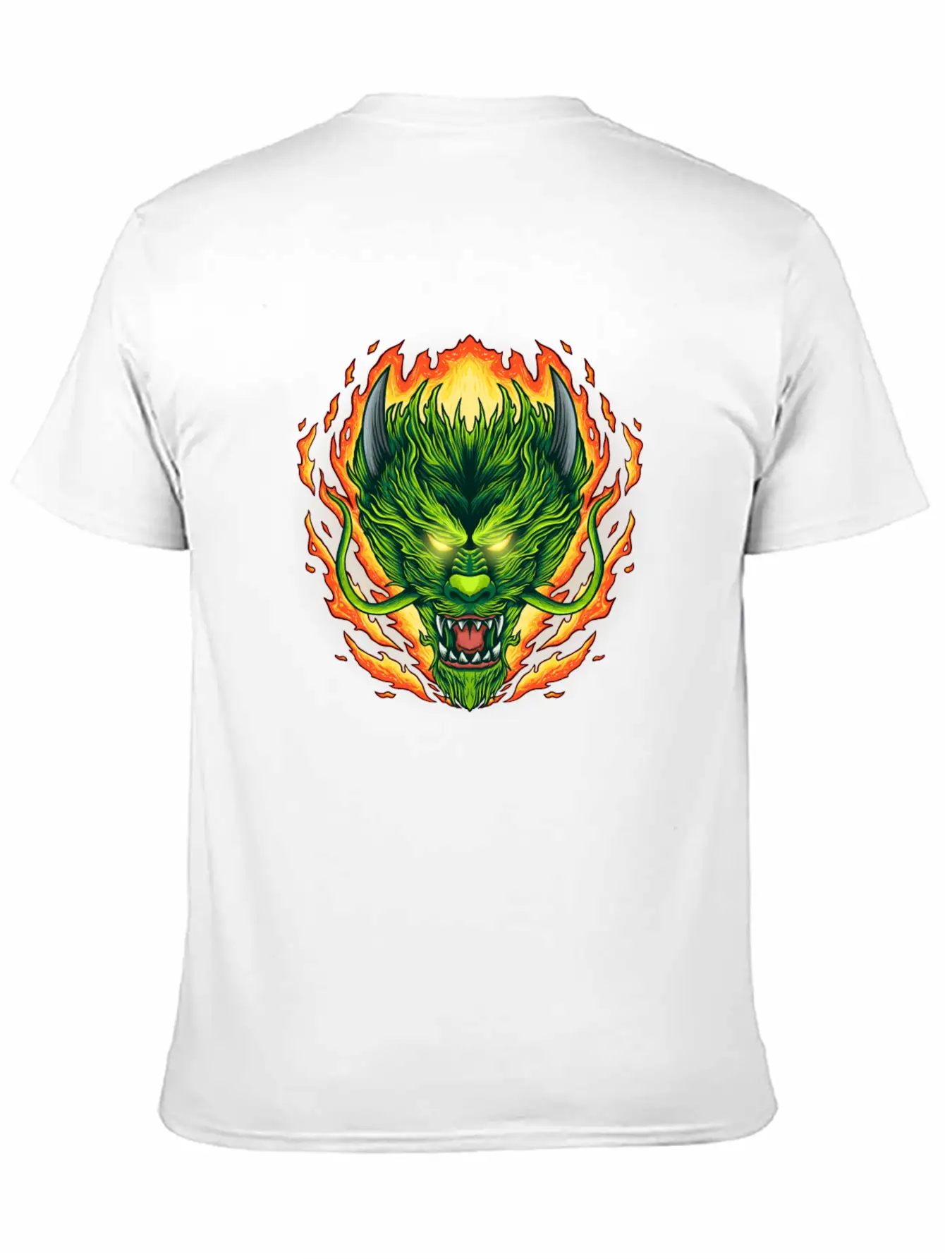 Dragon Head On Fire Stylish Everyday T-Shirt – Unisex Basic Cotton Tee