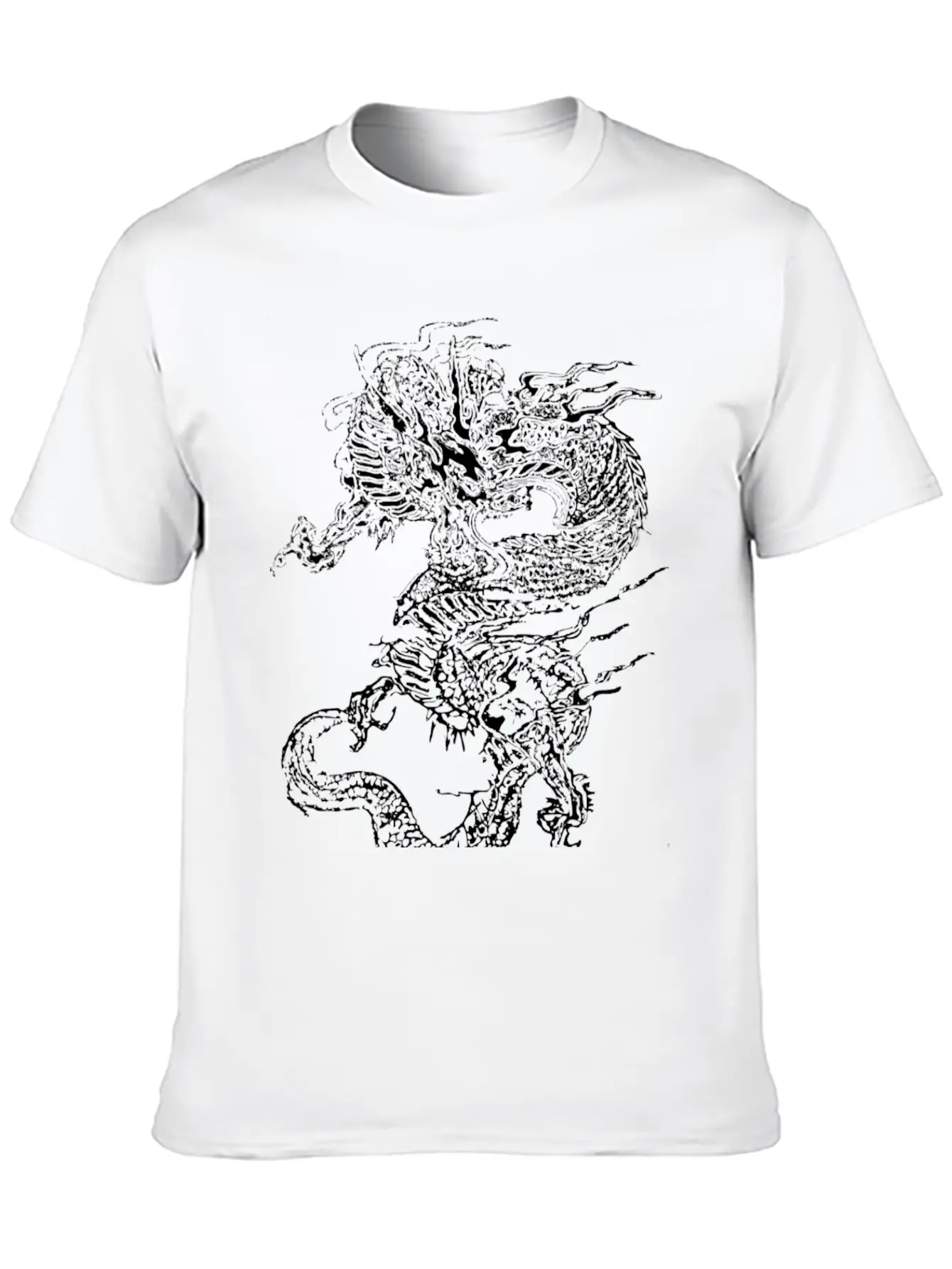 Dragon White Casual Graphic T-Shirt – Simple And Comfortable Daily Wear