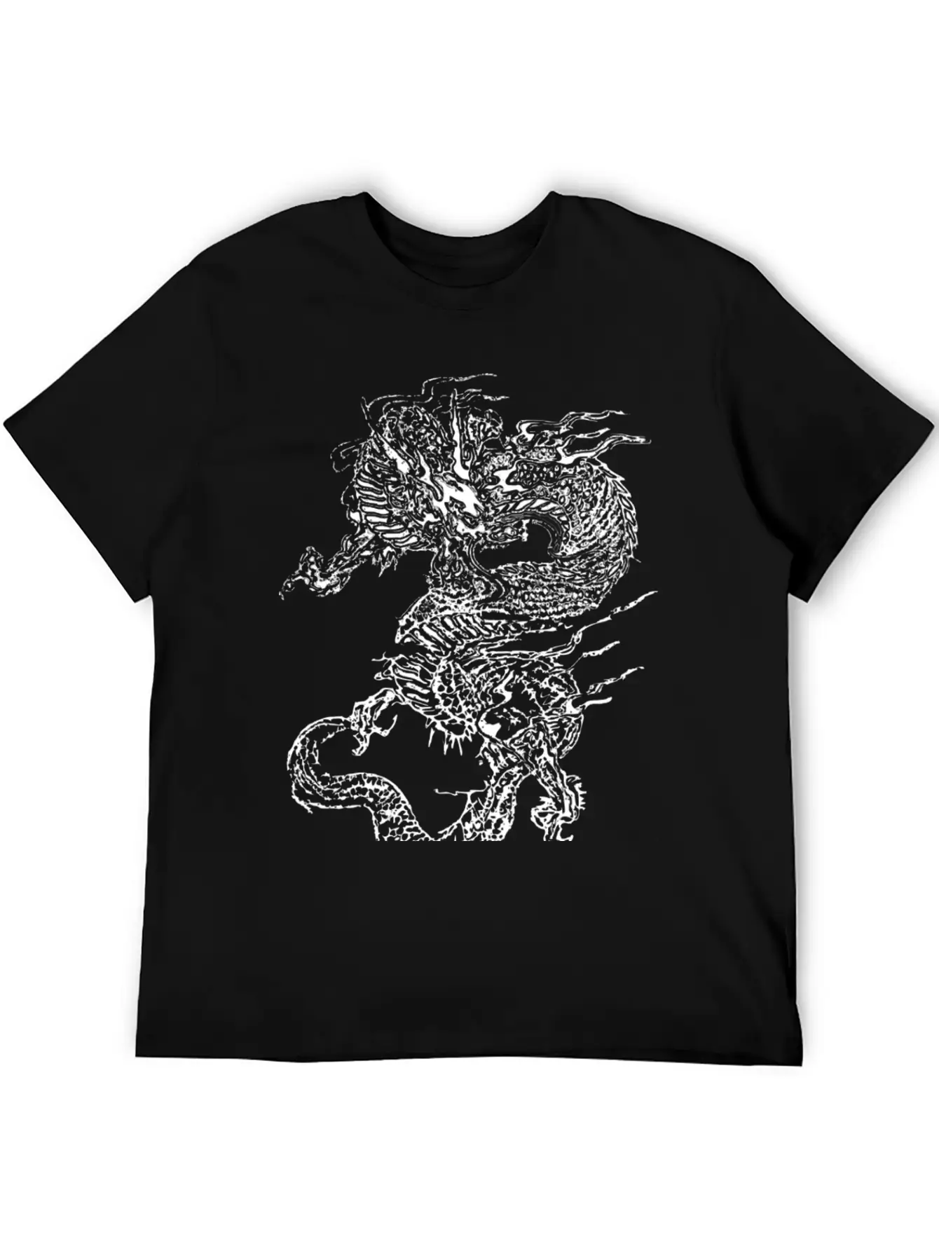 Dragon White Casual Graphic T-Shirt – Simple And Comfortable Daily Wear