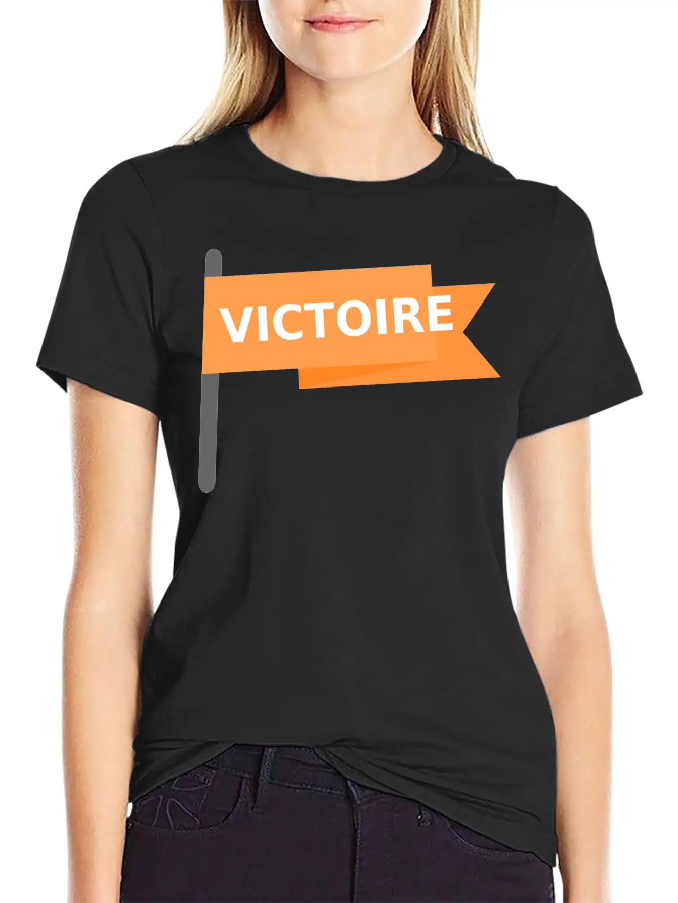 Drapeau Victoire / Victory Win Flag Stylish Everyday T-Shirt – Unisex Basic Cotton Tee