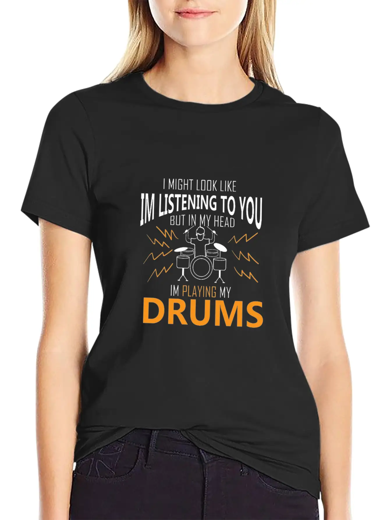 Drums Drummer Drums Instrument Simple Everyday Graphic Tee – Lightweight Summer Wear