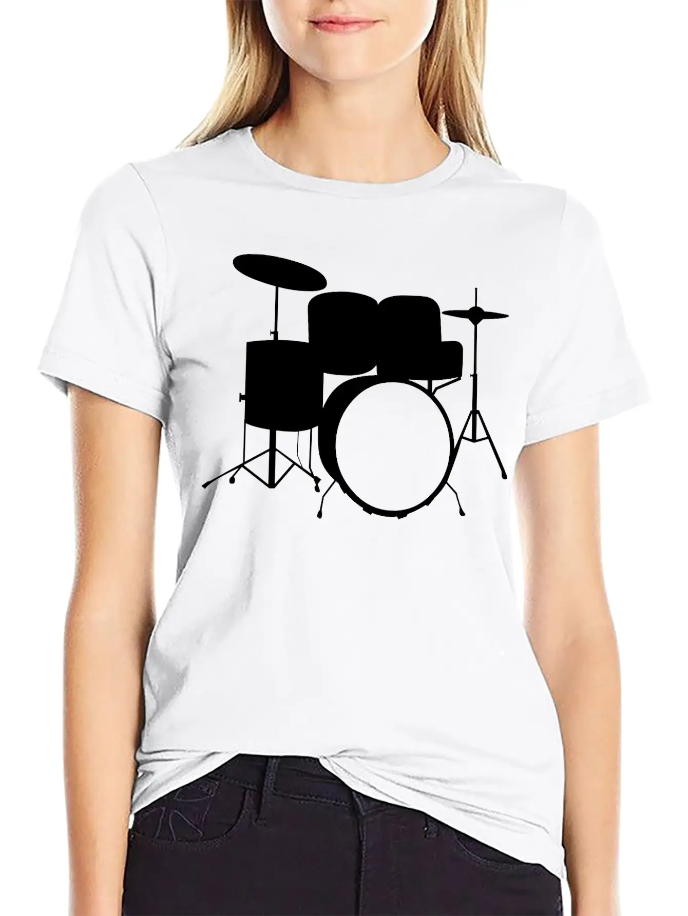 Drums Simple Everyday Graphic Tee – Lightweight Summer Wear