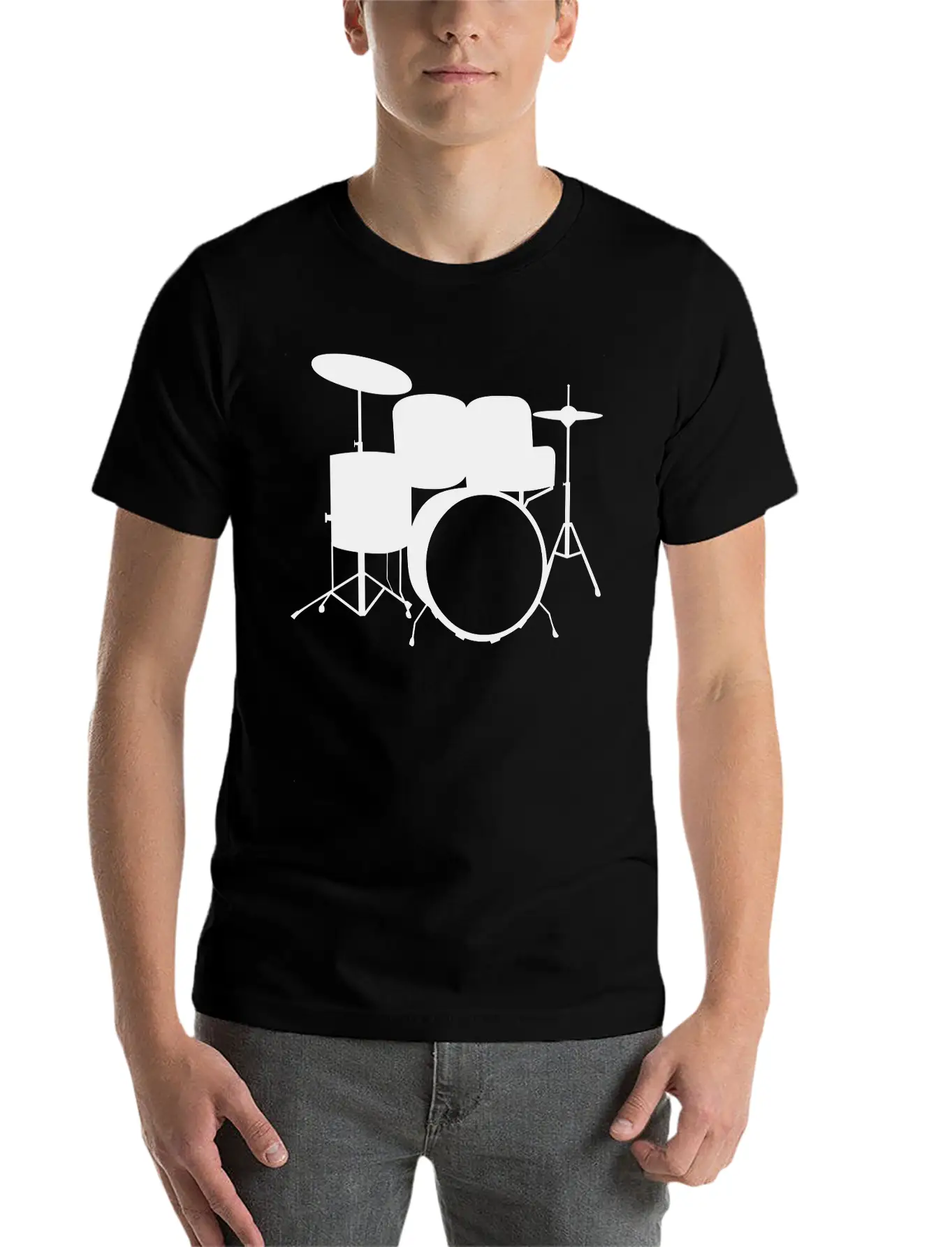 Drums Simple Everyday Graphic Tee – Lightweight Summer Wear