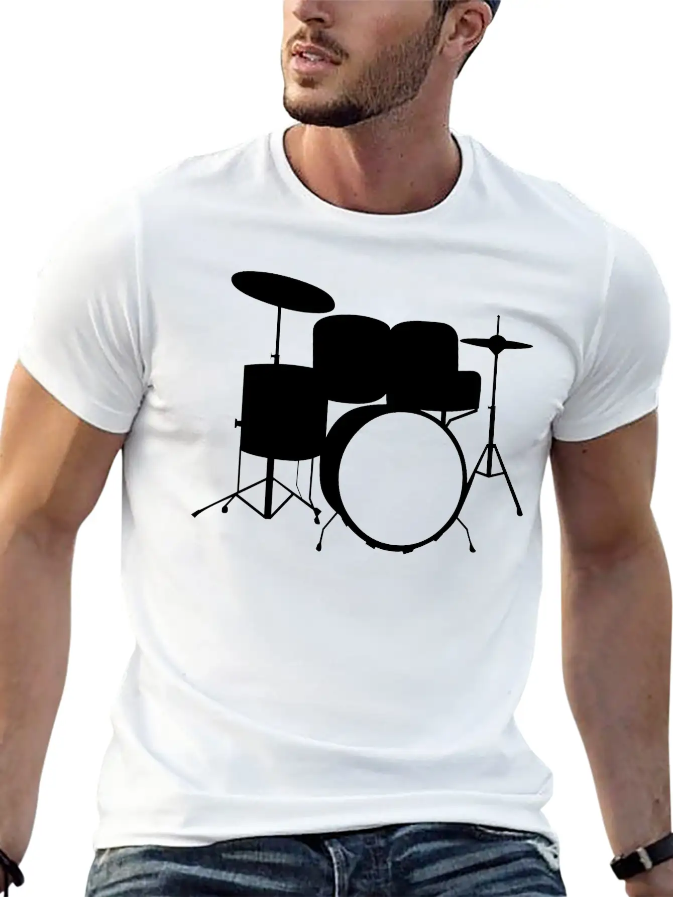 Drums Simple Everyday Graphic Tee – Lightweight Summer Wear