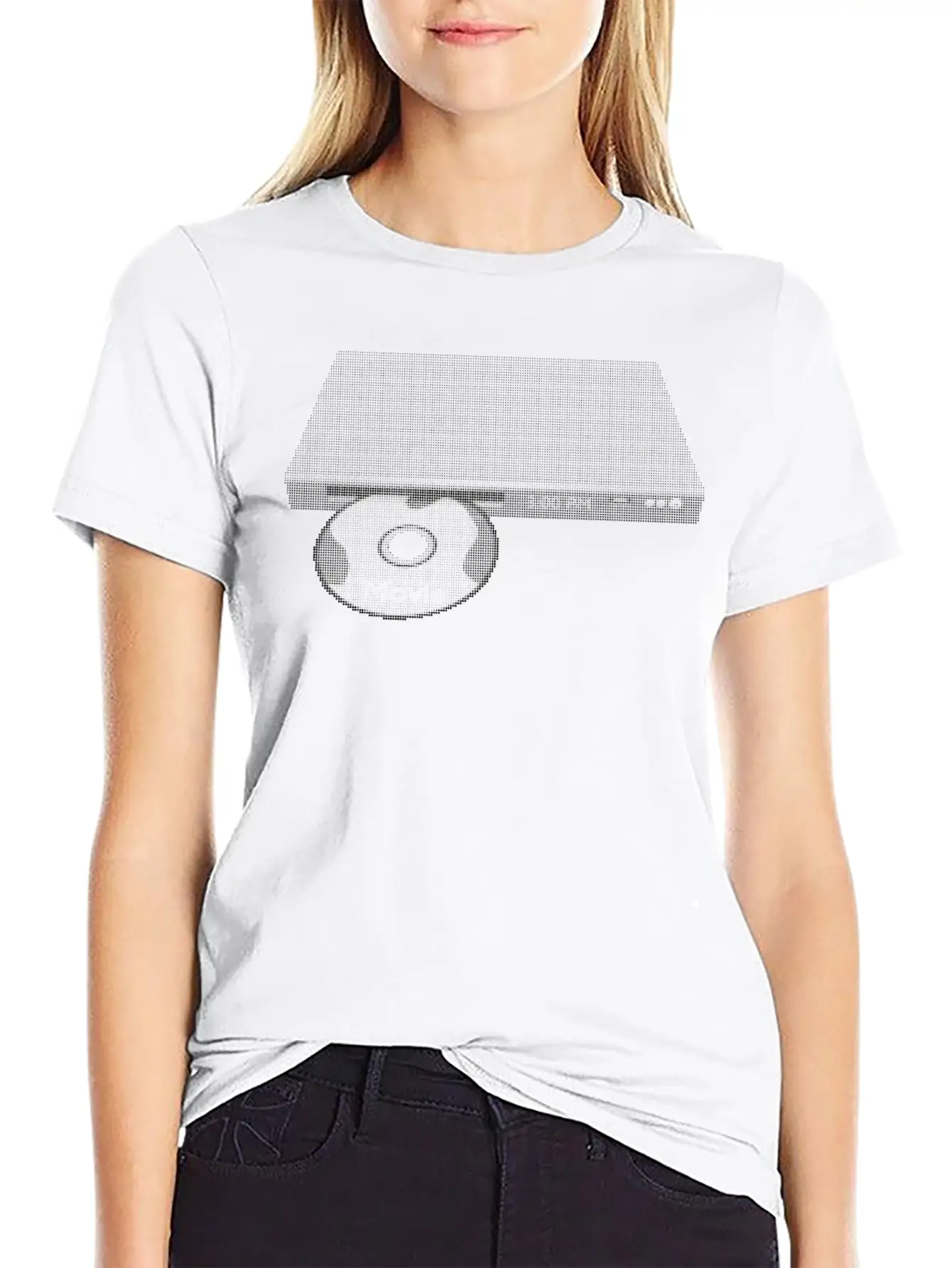 DVD/CD Media Player Black Dots Stylish Everyday T-Shirt – Unisex Basic Cotton Tee